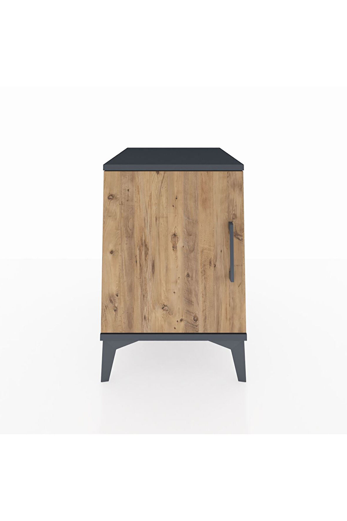 Kronos Komodin 2 Raflı Tek Kapaklı 44x59x64 Antrasit-Çam