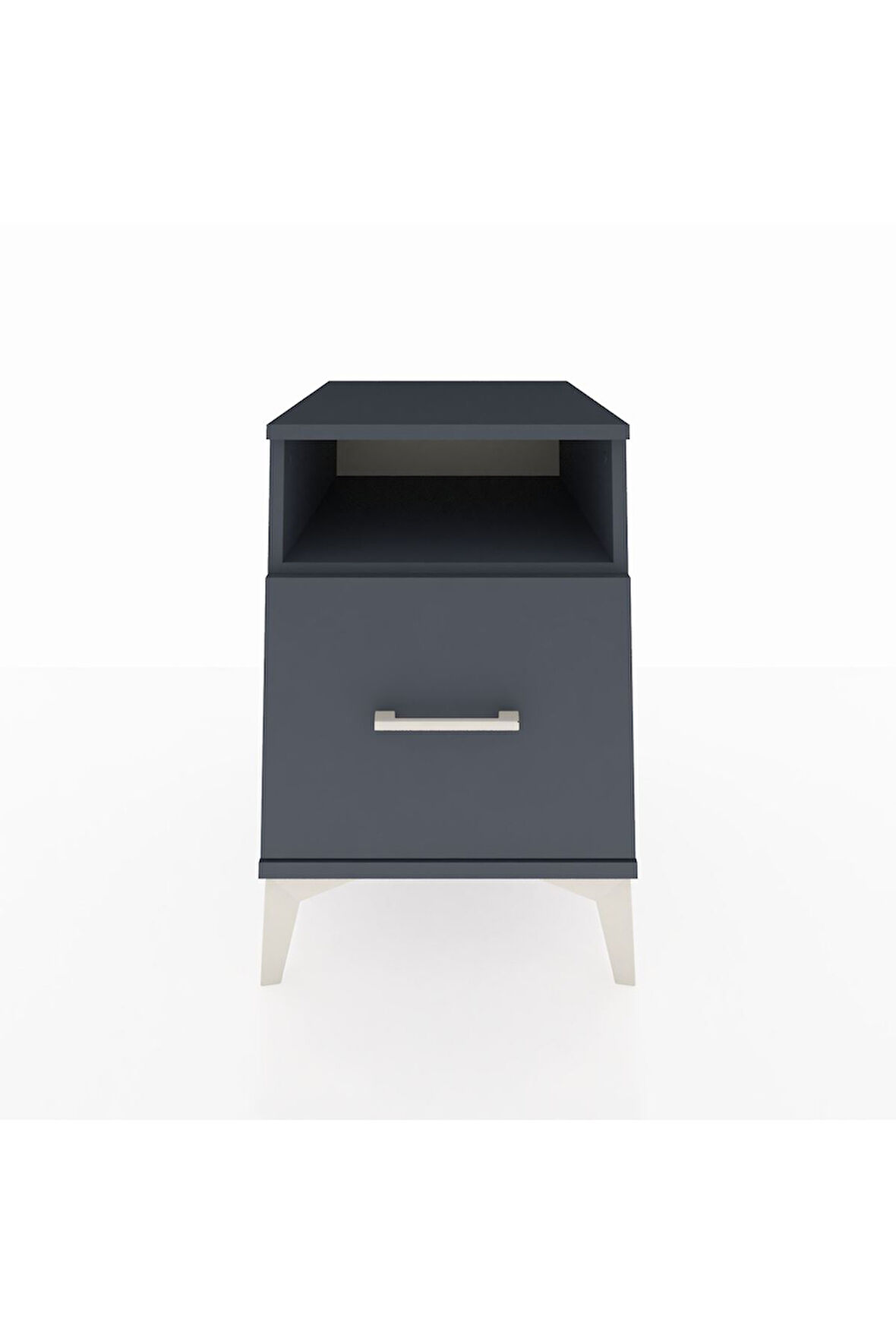 Kronos Komodin Tek Raflı Tek Çekmeceli 44x59x64 Antrasit-Antrasit