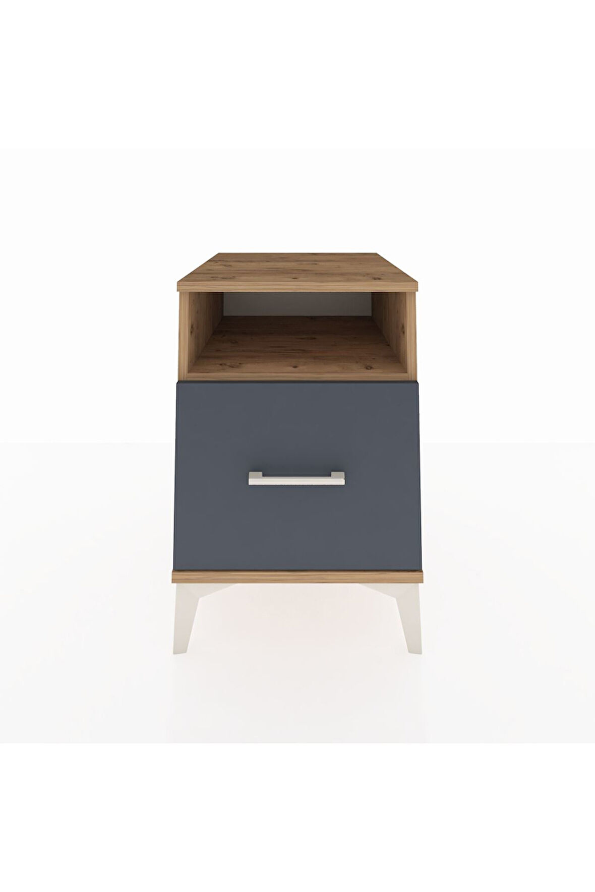 Kronos Komodin Tek Raflı Tek Çekmeceli 44x59x64 Çam-Antrasit