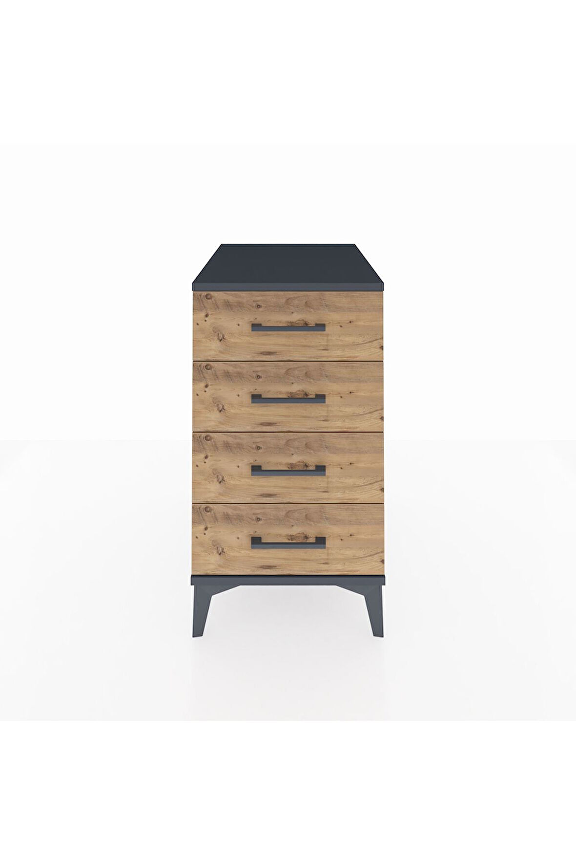 Kronos Komodin 4 Çekmeceli 44x59x80 Antrasit-Çam