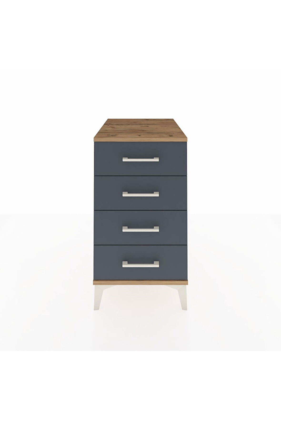 Kronos Komodin 4 Çekmeceli 44x59x80 Çam-Antrasit