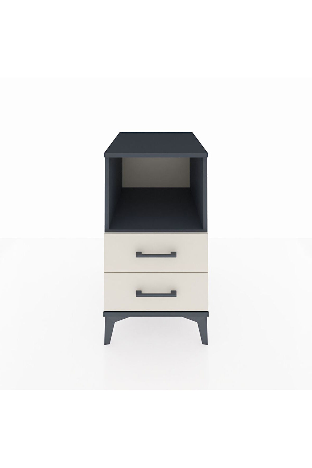 Kronos Komodin Tek Raflı 2 Çekmeceli 44x59x80 Antrasit-Aytaşı