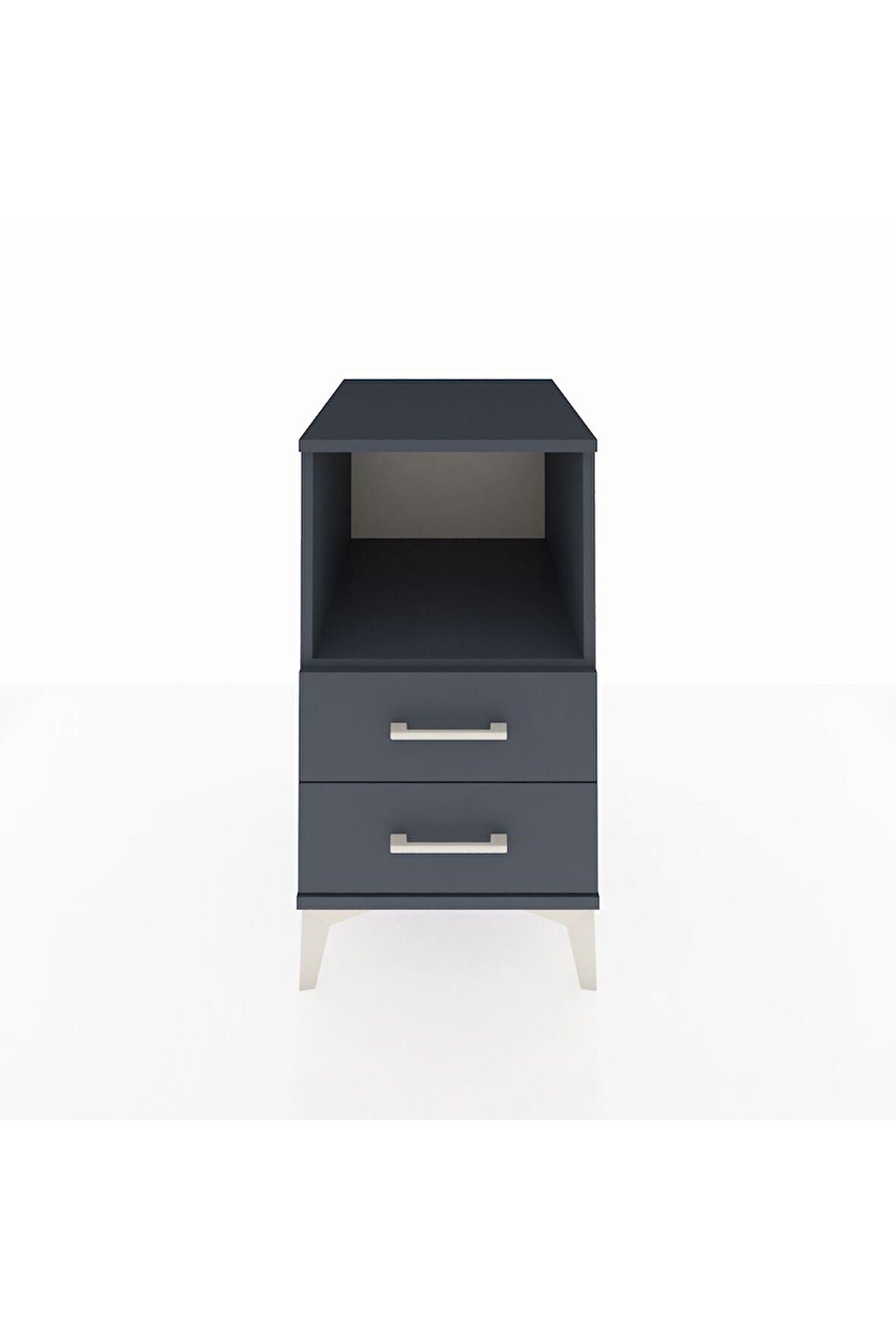 Kronos Komodin Tek Raflı 2 Çekmeceli 44x59x80 Antrasit-Antrasit