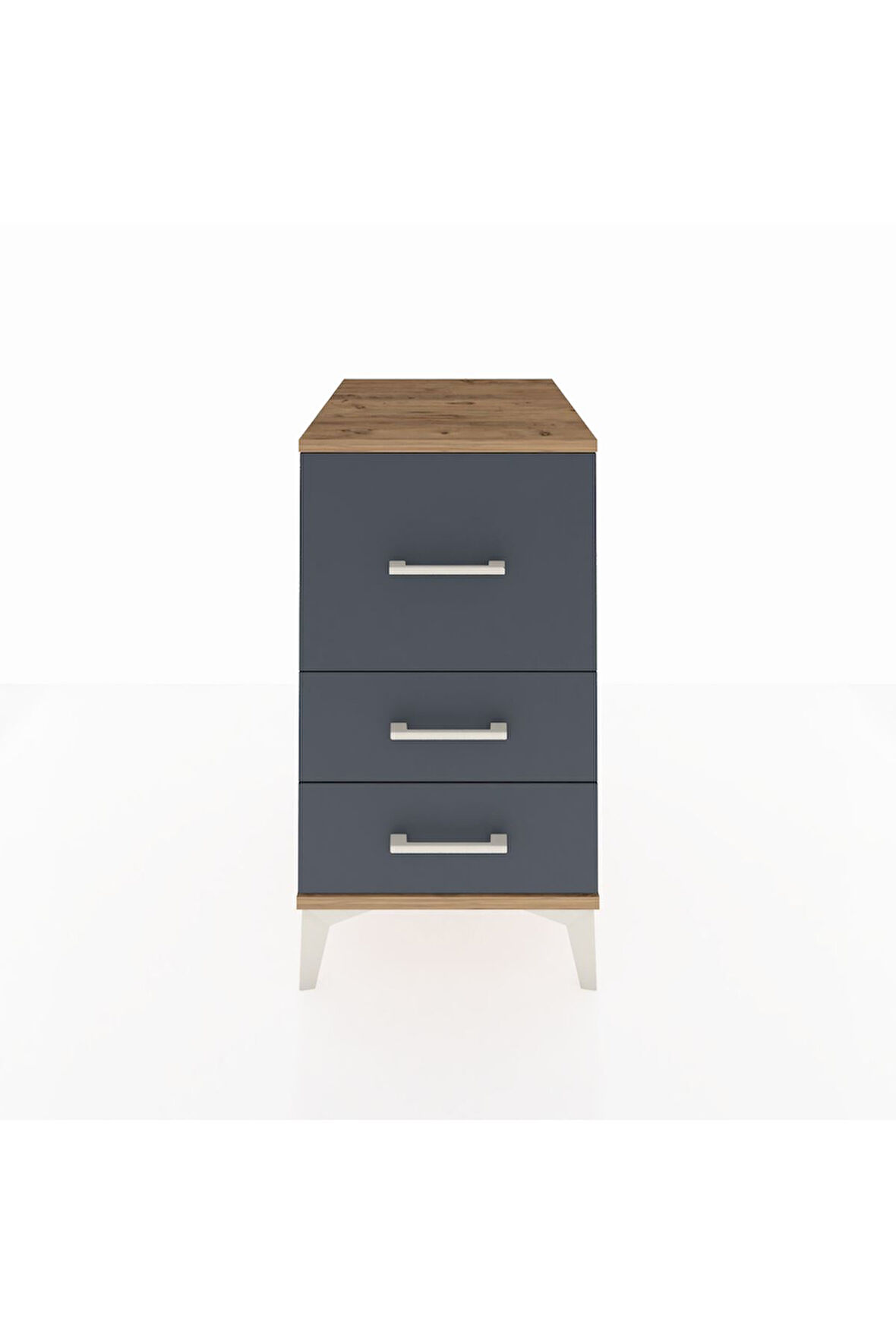 Kronos Komodin 3 Çekmeceli 44x59x80 Çam-Antrasit