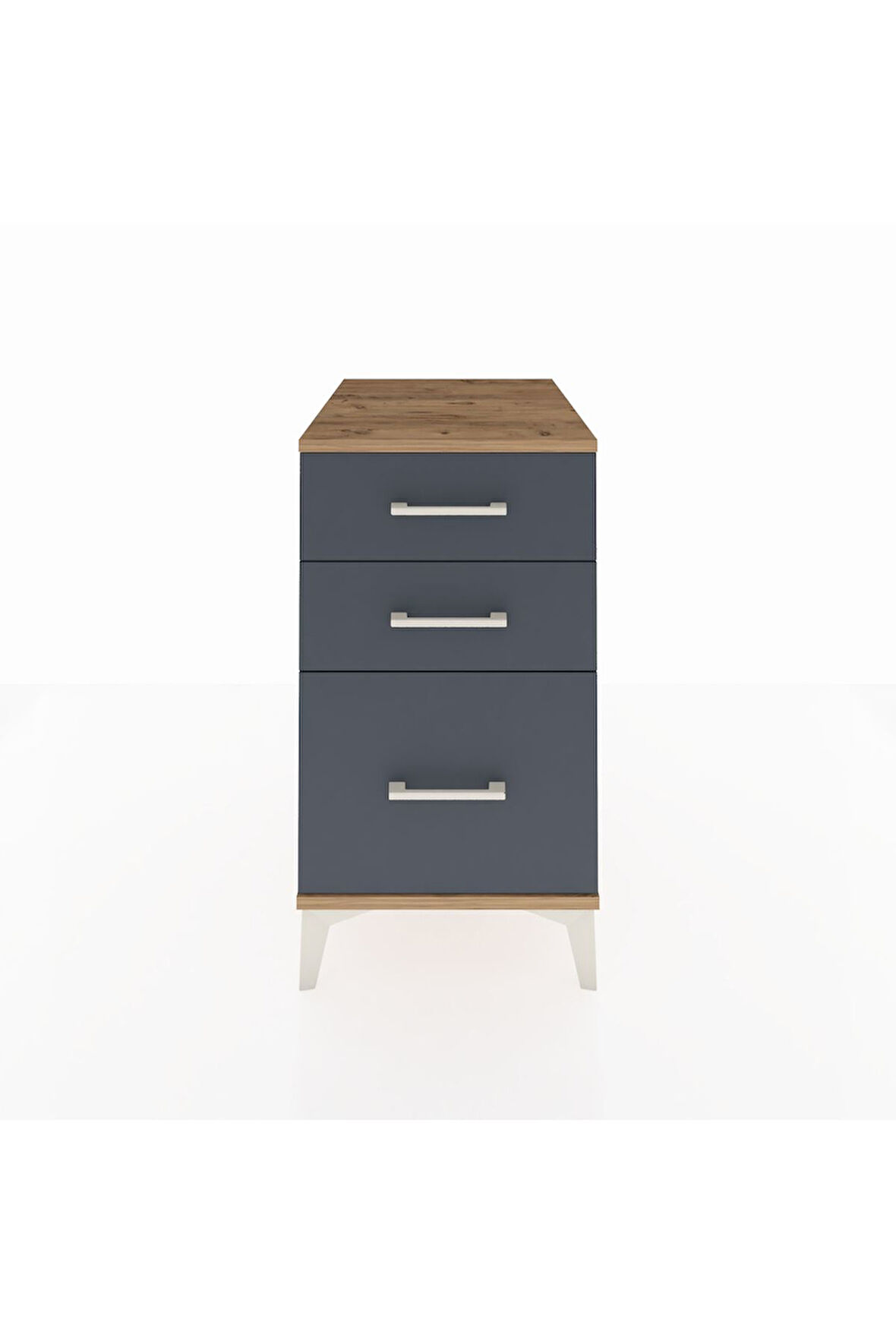 Kronos Komodin 3 Çekmeceli 44x59x80 Çam-Antrasit