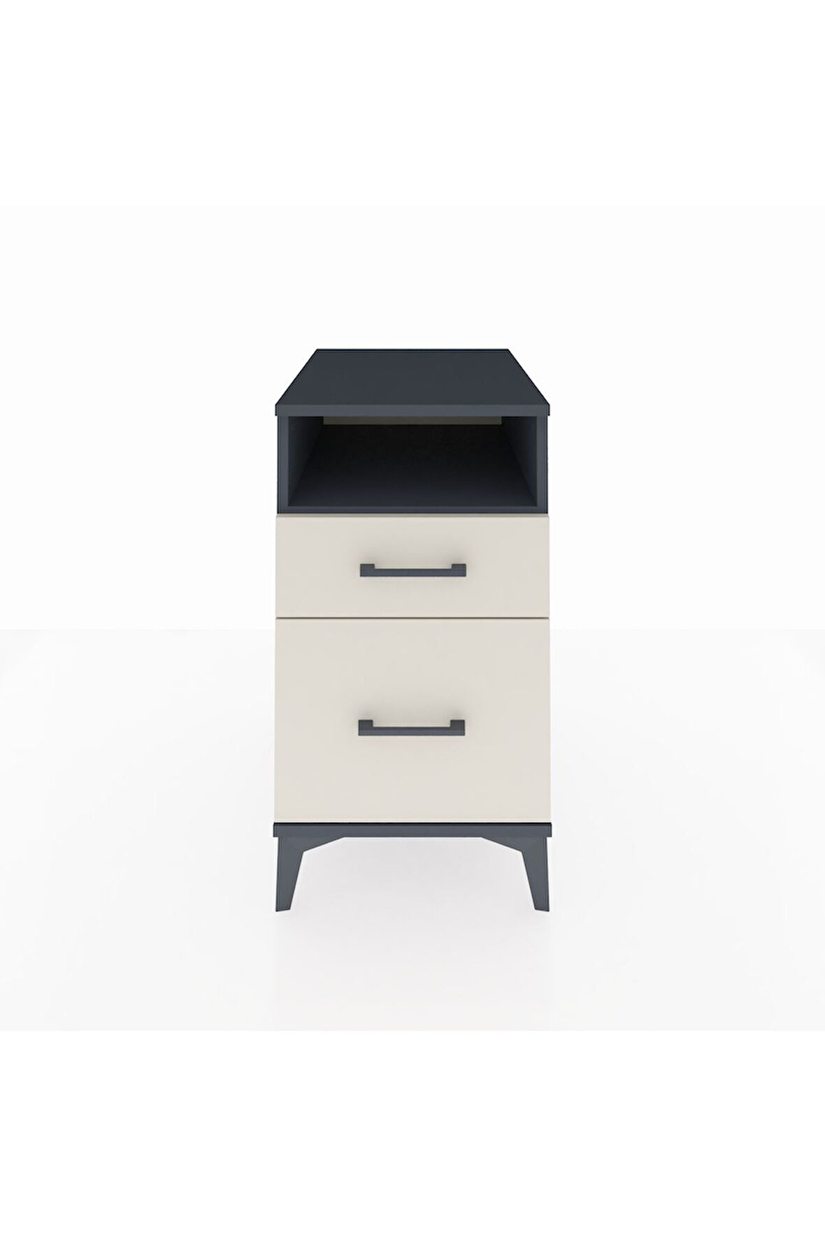 Kronos Komodin Tek Raflı 2 Çekmeceli 44x59x80 Antrasit-Aytaşı