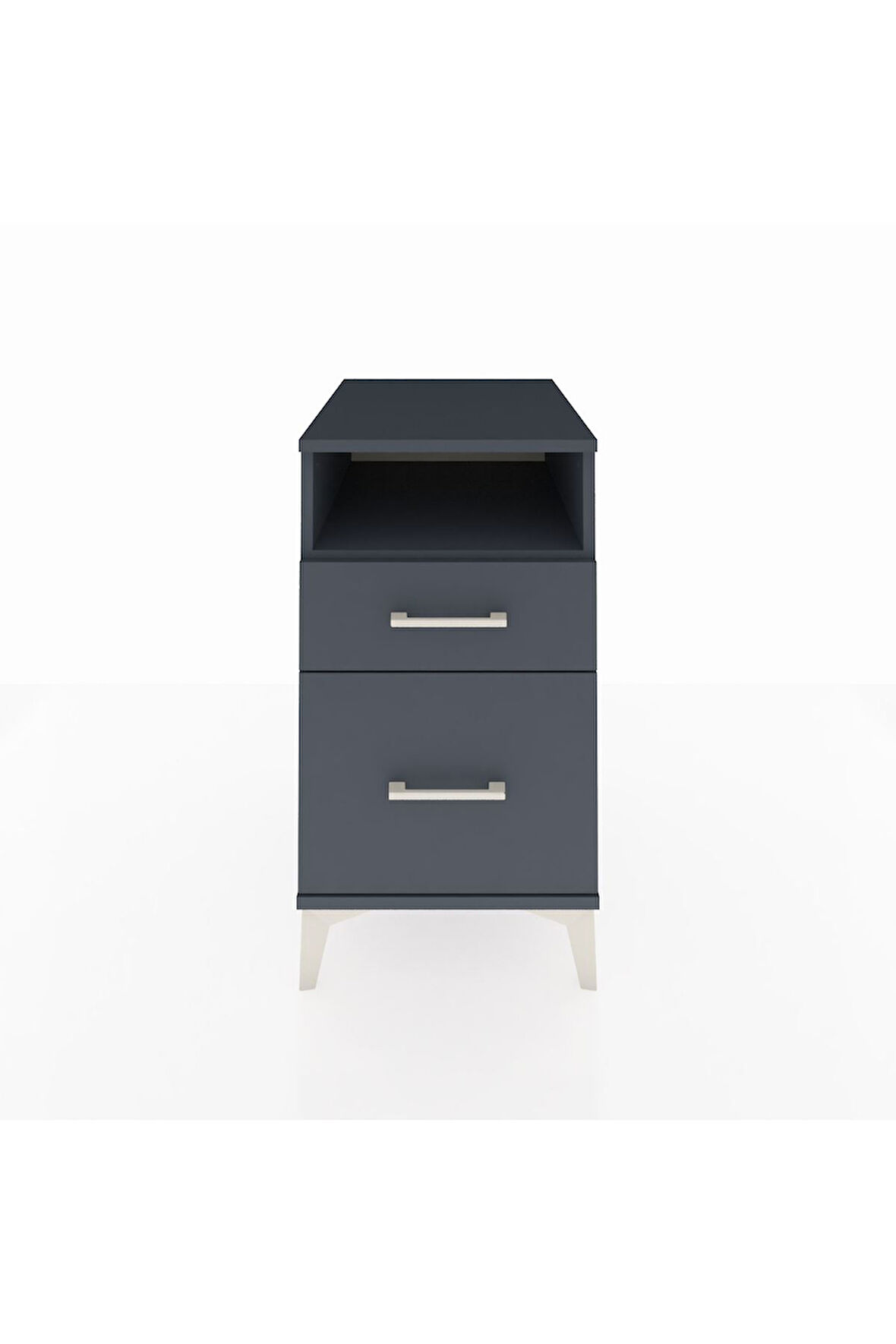 Kronos Komodin Tek Raflı 2 Çekmeceli 44x59x80 Antrasit-Antrasit