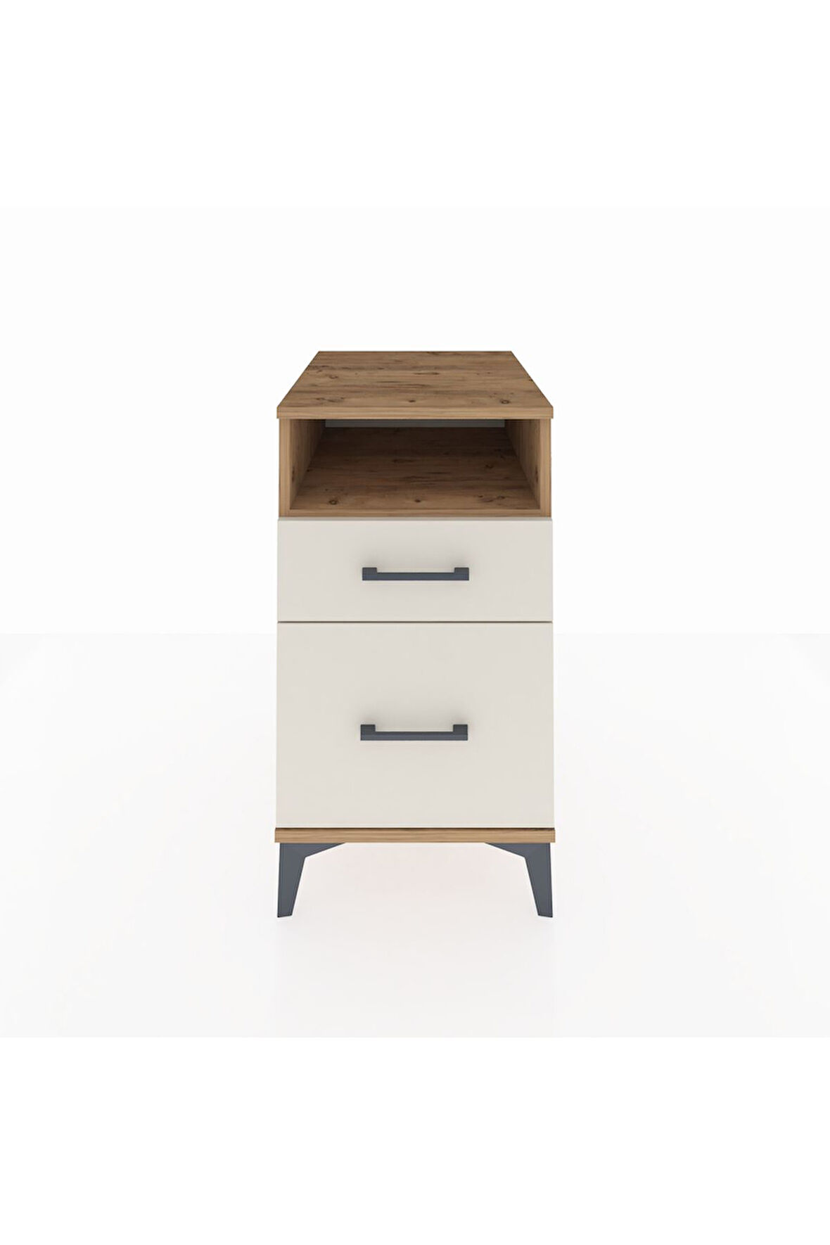 Kronos Komodin Tek Raflı 2 Çekmeceli 44x59x80 Çam-Aytaşı