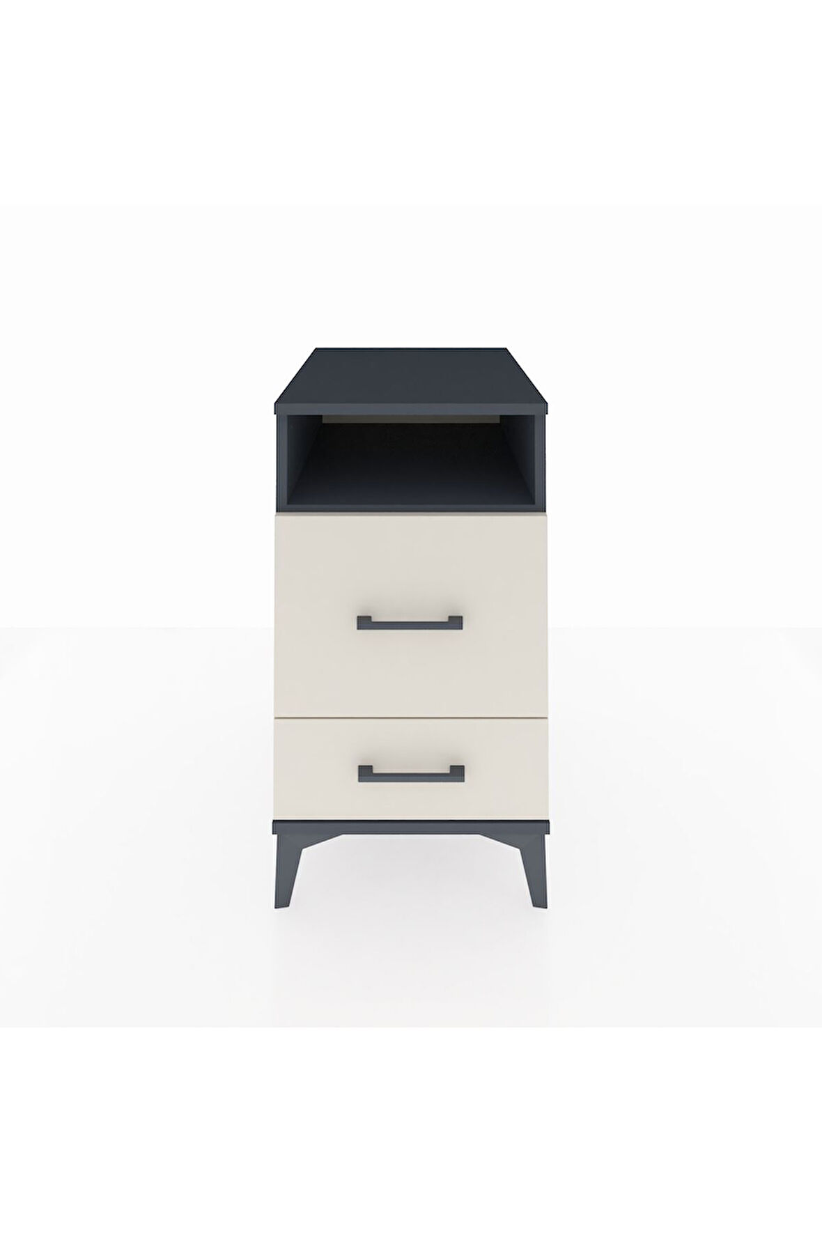 Kronos Komodin Tek Raflı 2 Çekmeceli 44x59x80 Antrasit-Aytaşı