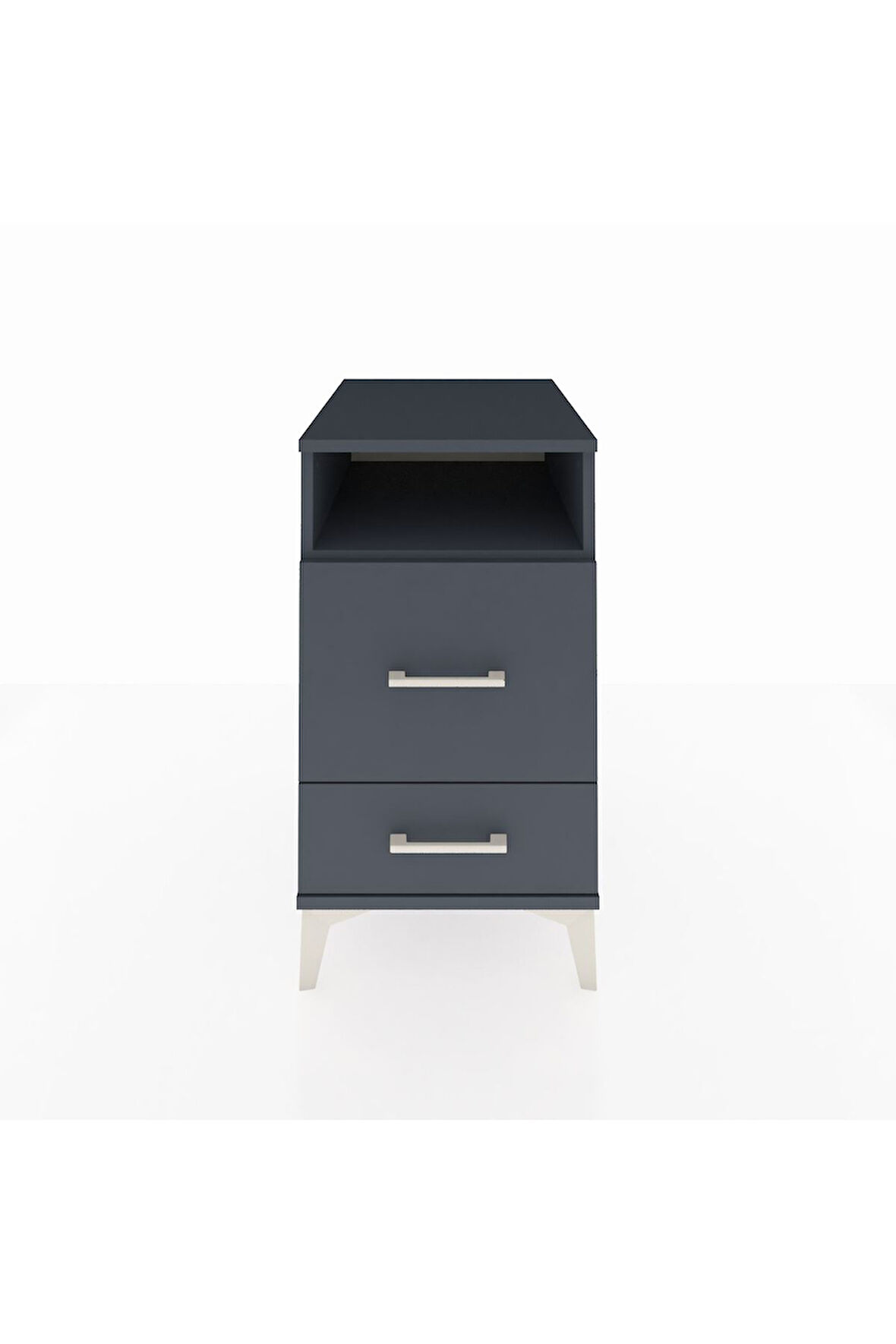 Kronos Komodin Tek Raflı 2 Çekmeceli 44x59x80 Antrasit-Antrasit