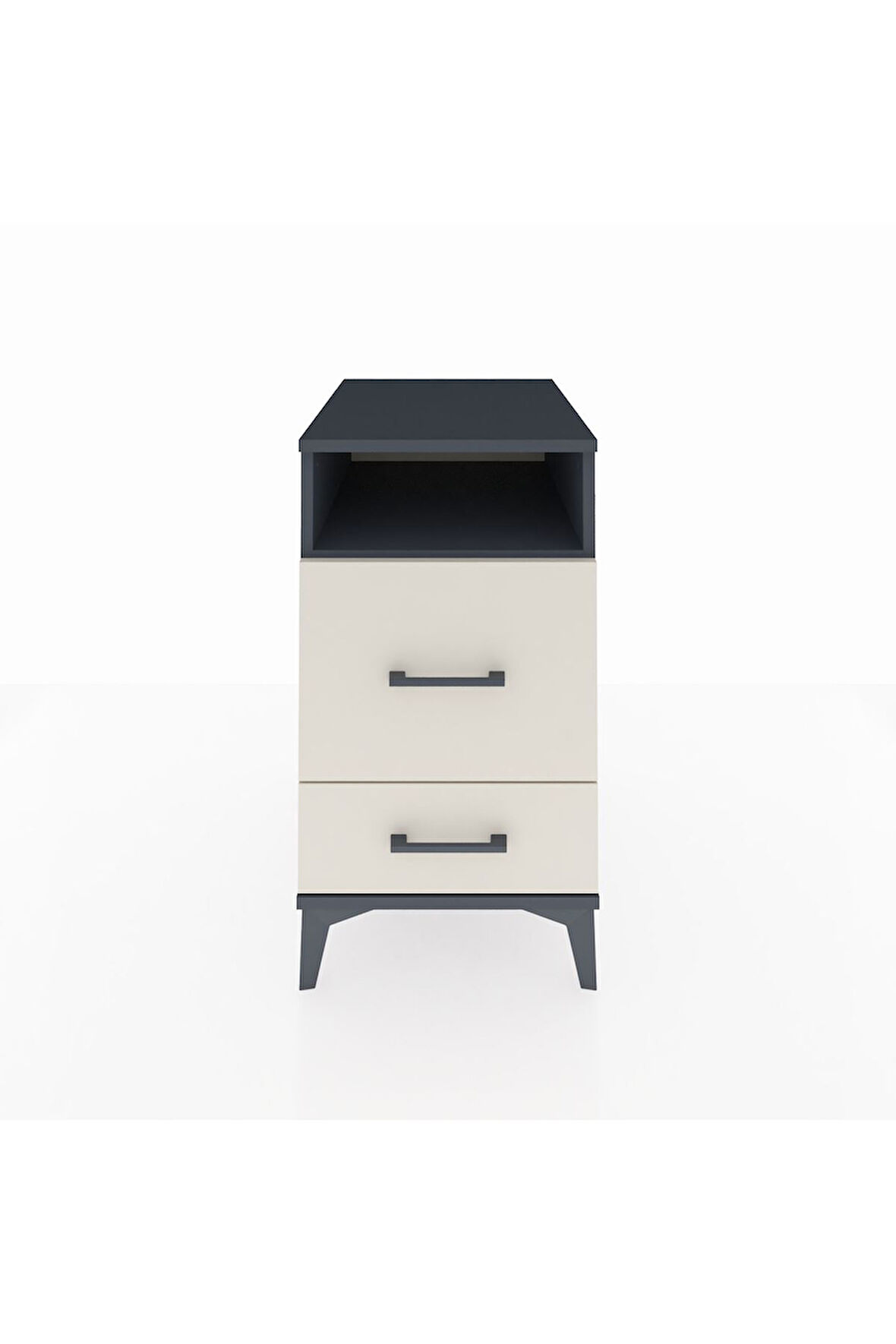 Kronos Komodin Tek Raflı 2 Çekmeceli 44x59x80 Antrasit-Aytaşı