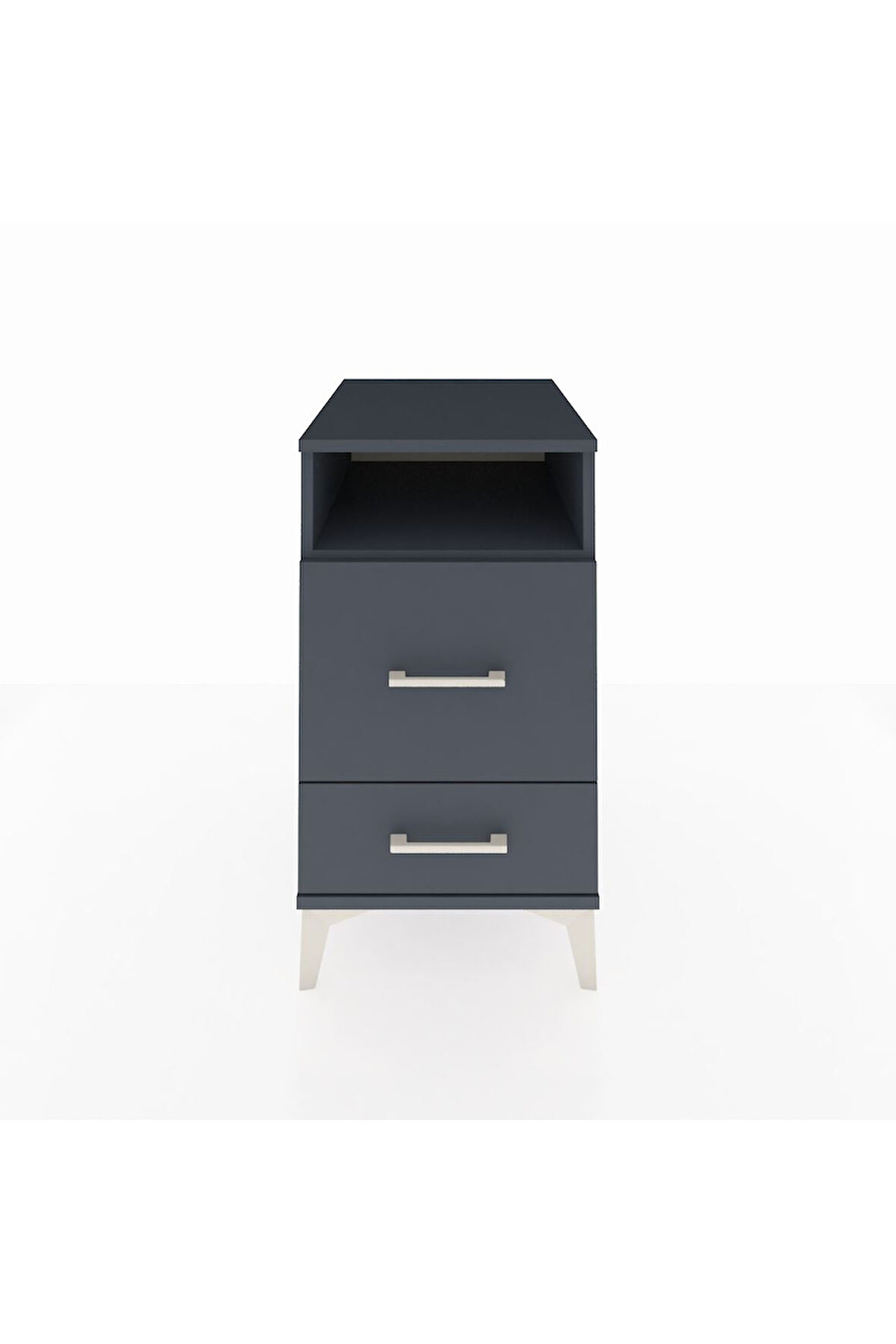 Kronos Komodin Tek Raflı 2 Çekmeceli 44x59x80 Antrasit-Antrasit