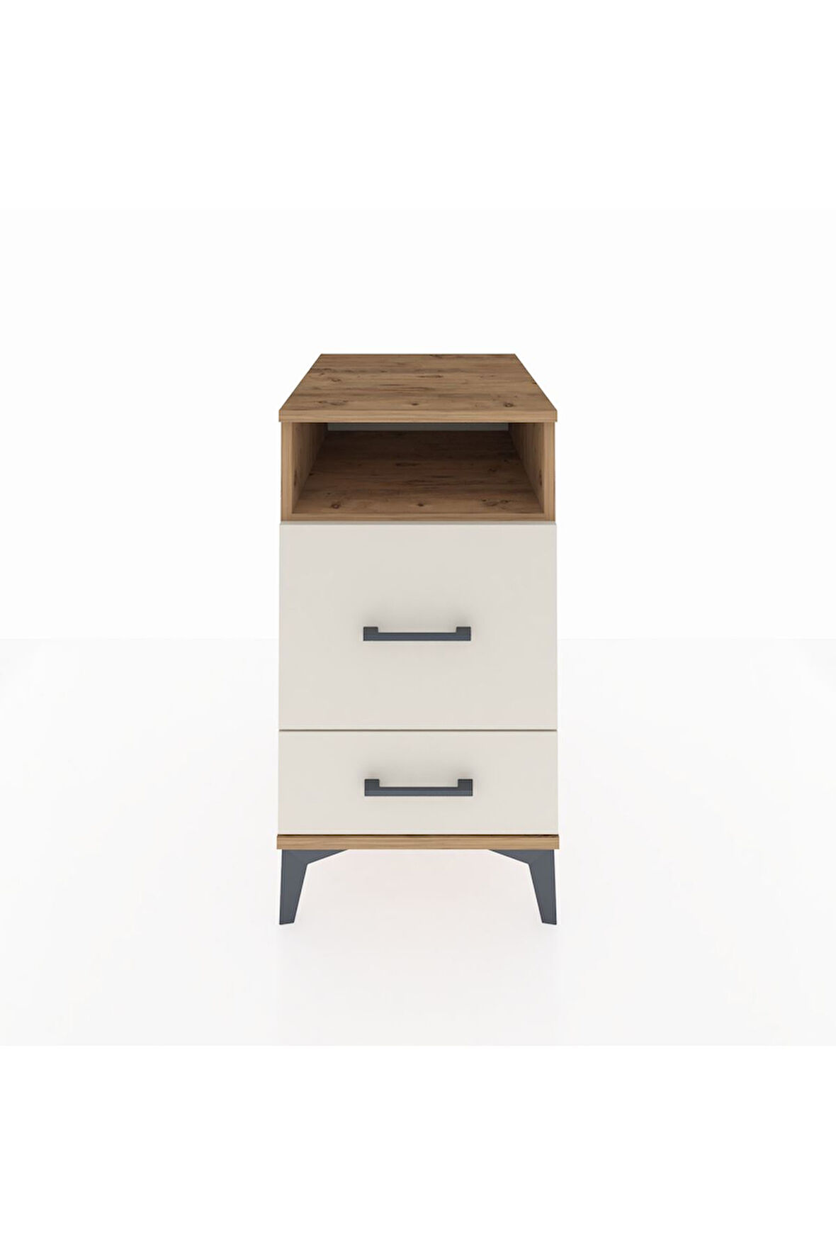 Kronos Komodin Tek Raflı 2 Çekmeceli 44x59x80 Çam-Aytaşı