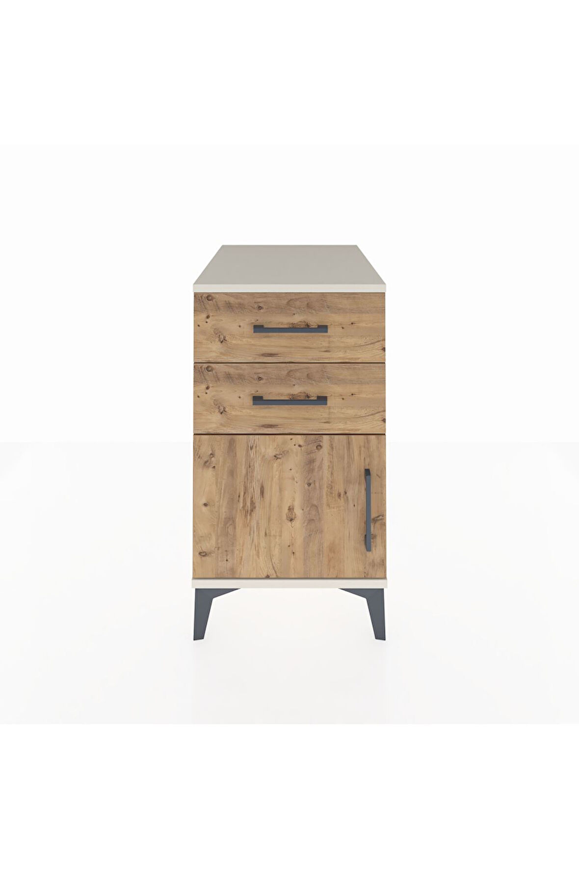 Kronos Komodin Tek Raflı 2 Çekmeceli Tek Kapaklı 44x59x80 Aytaşı-Çam