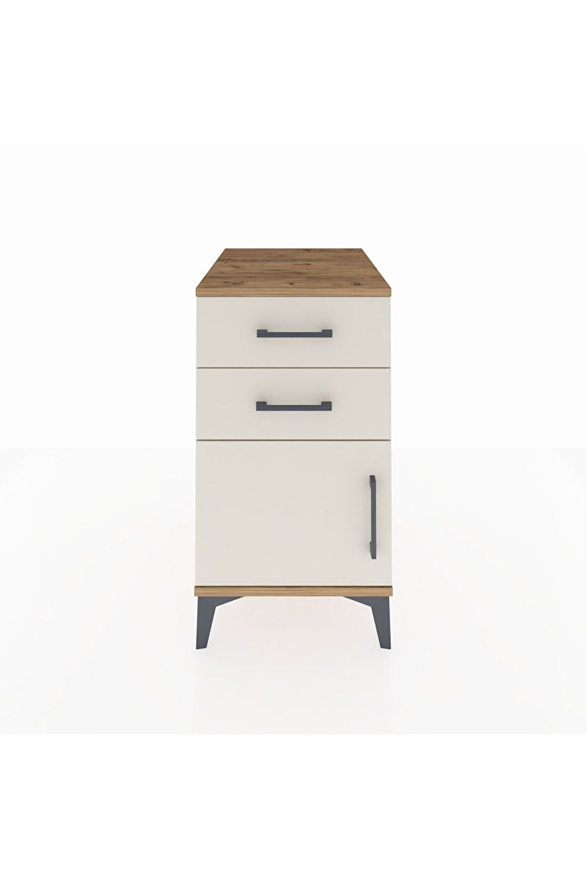 Kronos Komodin Tek Raflı 2 Çekmeceli Tek Kapaklı 44x59x80 Çam-Aytaşı