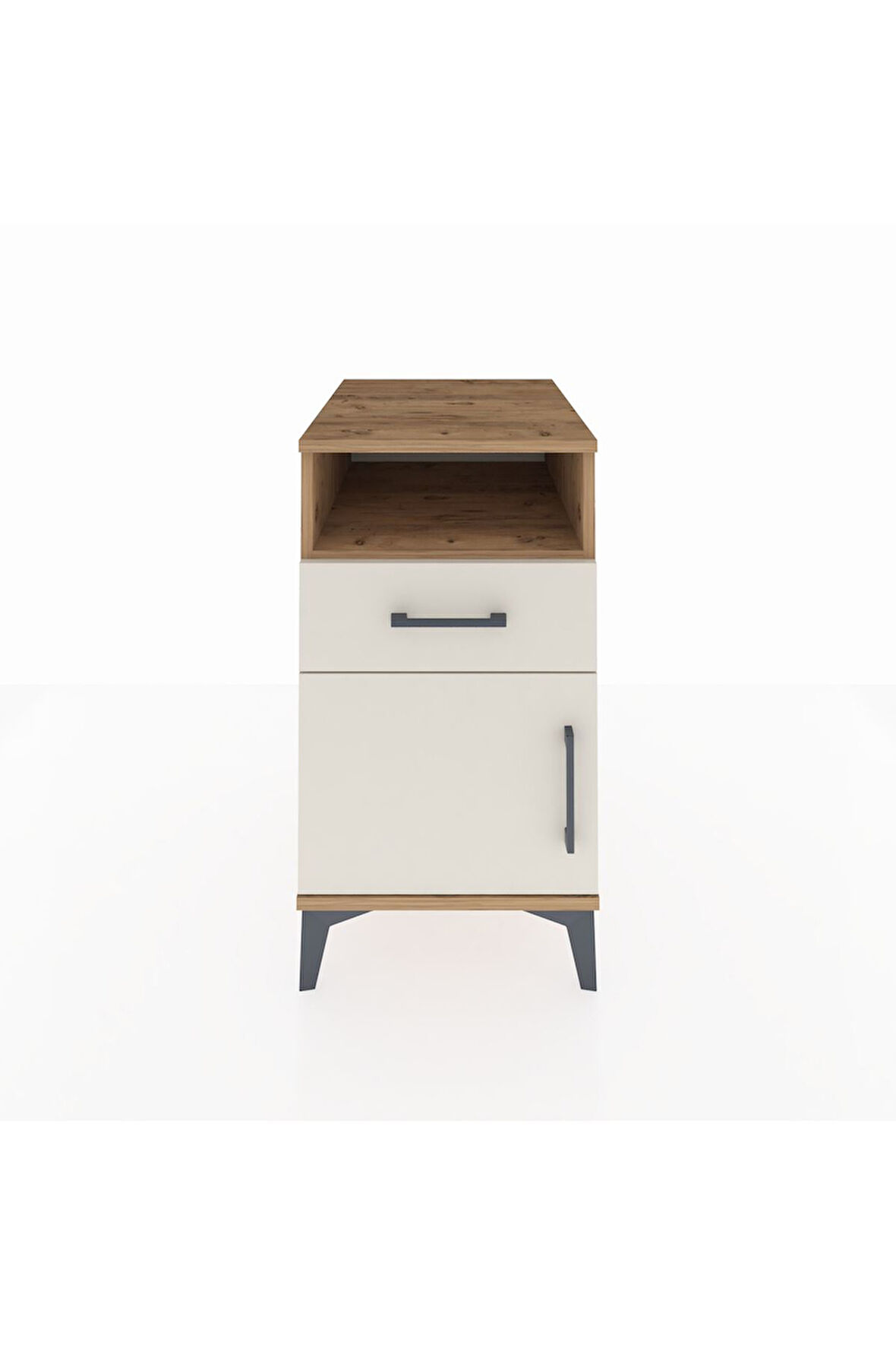 Kronos Komodin Tek Raflı Tek Çekmeceli Tek Kapaklı 44x59x80 Çam-Aytaşı