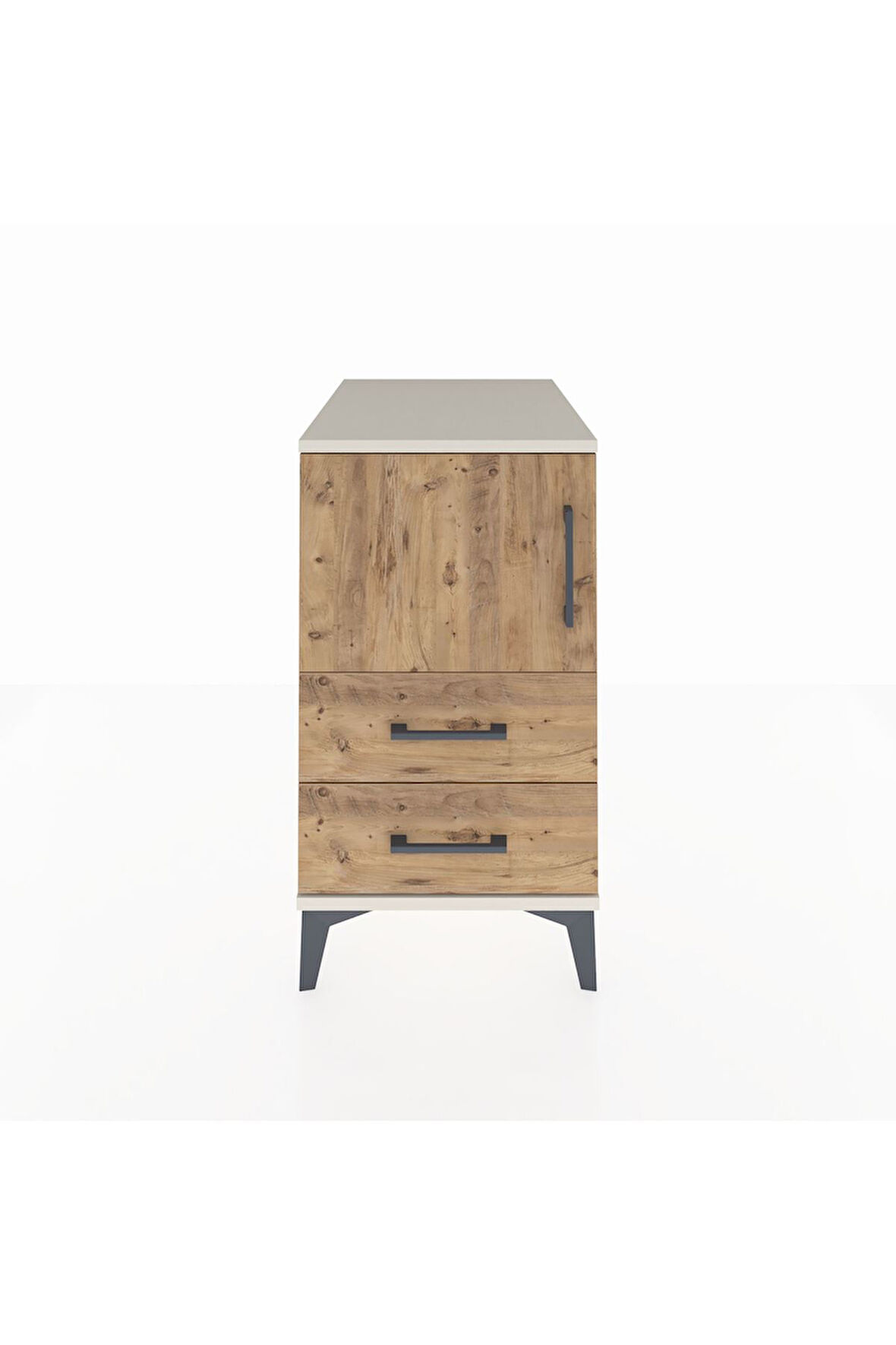 Kronos Komodin 2 Raflı 2 Çekmeceli Tek Kapaklı 44x59x80 Aytaşı-Çam