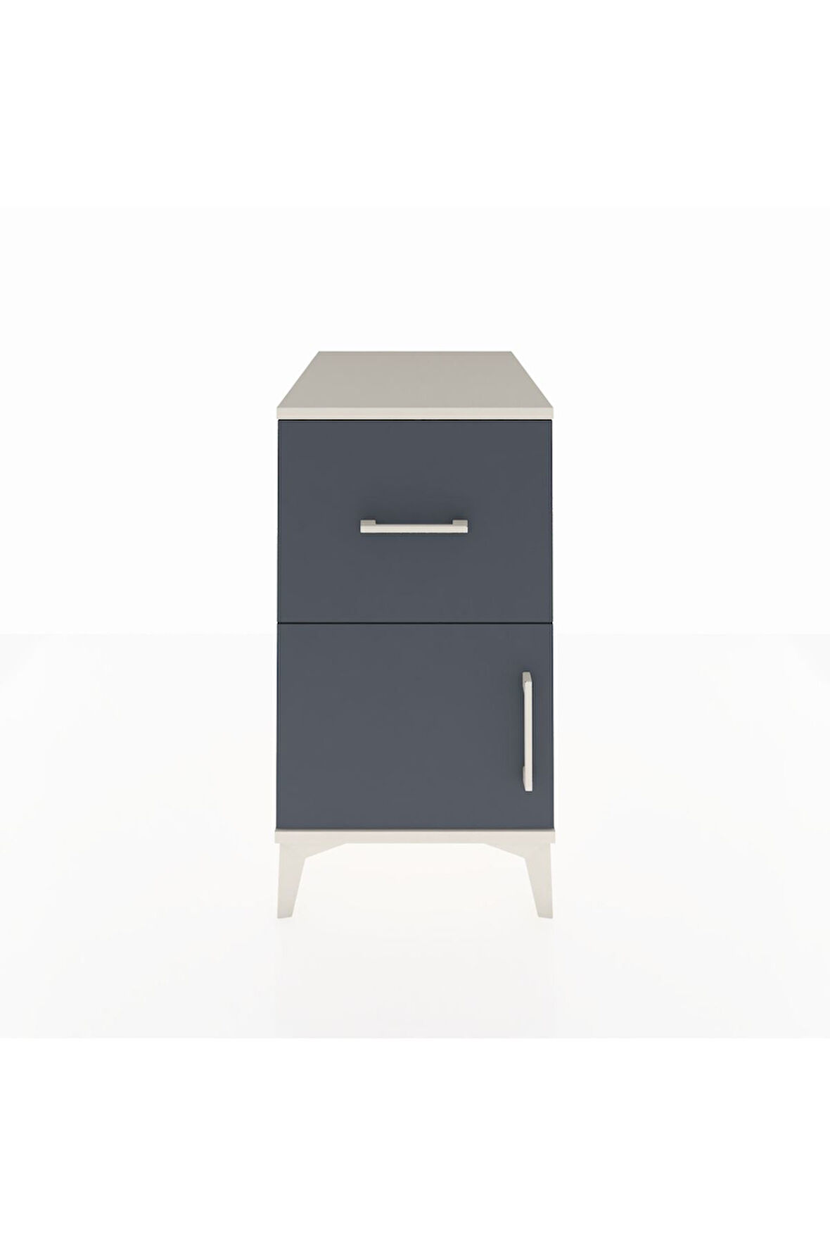 Kronos Komodin Tek Raflı Tek Çekmeceli Tek Kapaklı 44x59x80 Aytaşı-Antrasit