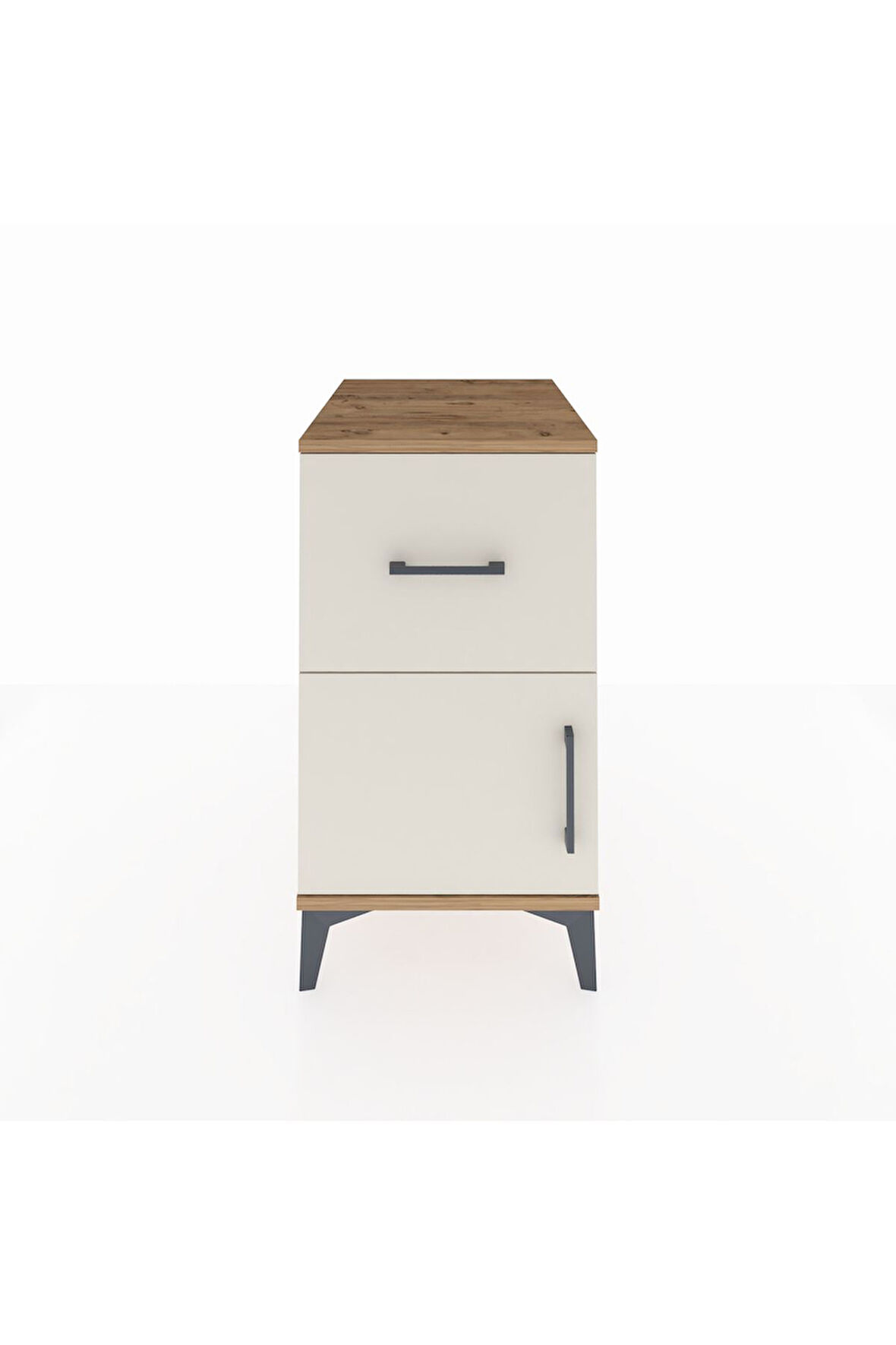 Kronos Komodin Tek Raflı Tek Çekmeceli Tek Kapaklı 44x59x80 Çam-Aytaşı