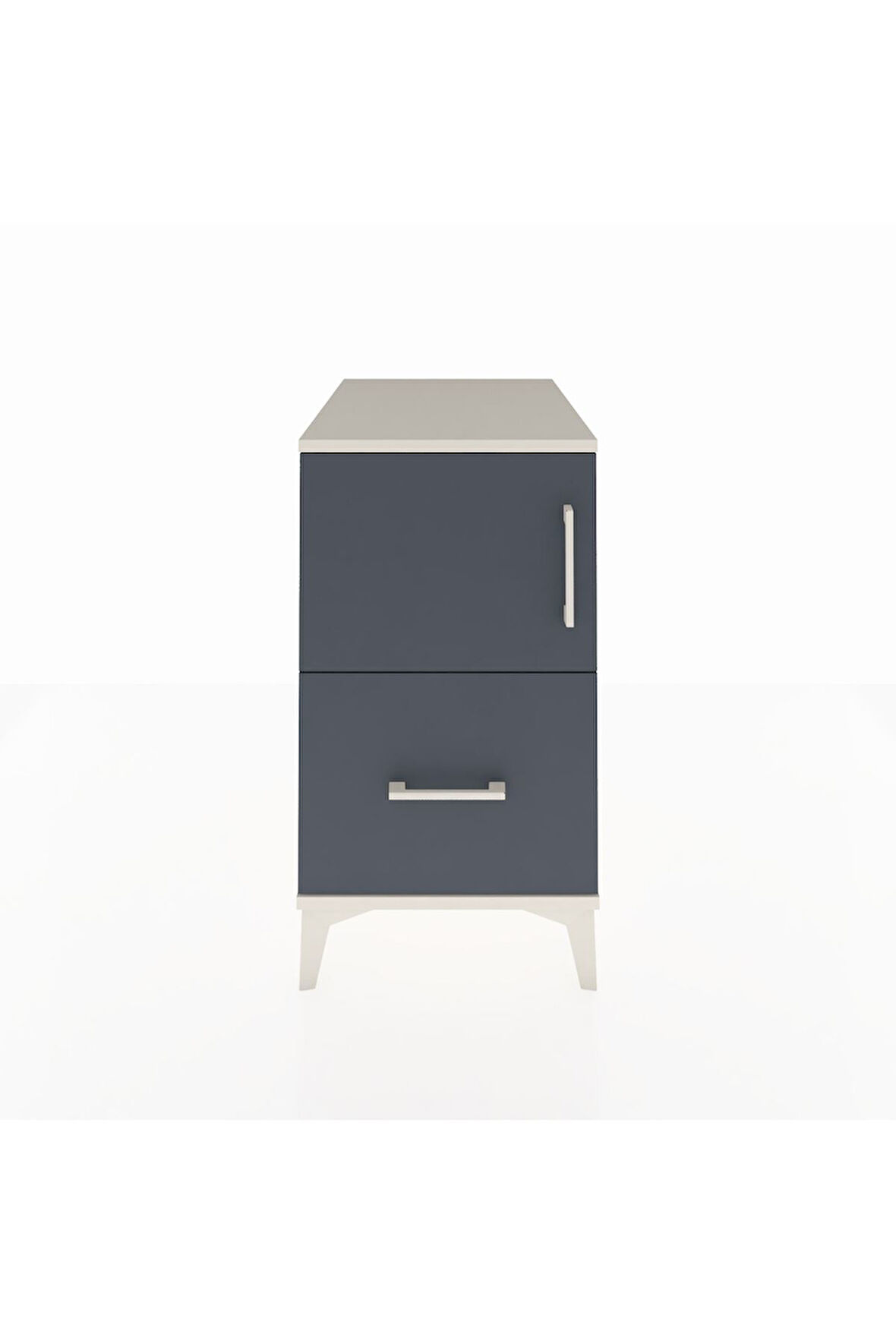 Kronos Komodin 2 Raflı Tek Çekmeceli Tek Kapaklı 44x59x80 Aytaşı-Antrasit