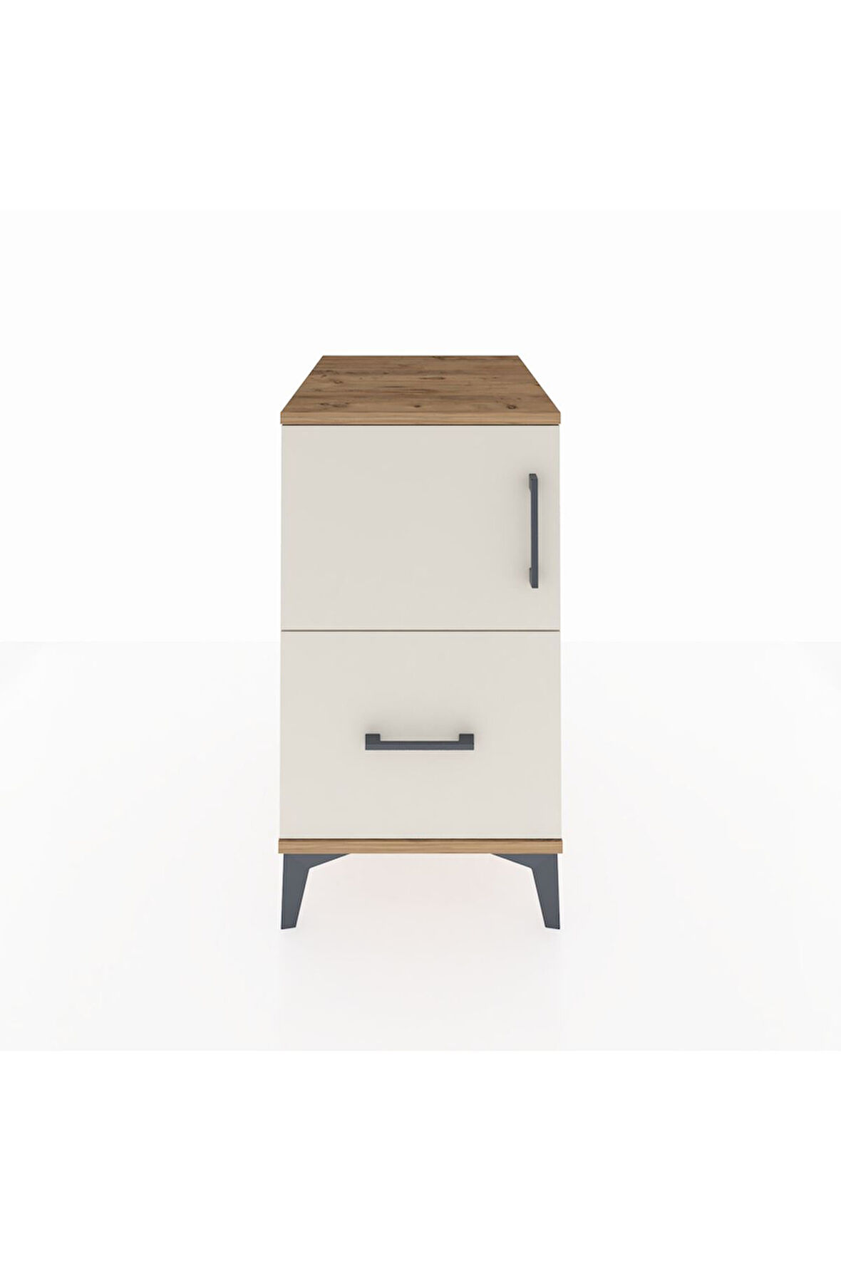 Kronos Komodin 2 Raflı Tek Çekmeceli Tek Kapaklı 44x59x80 Çam-Aytaşı