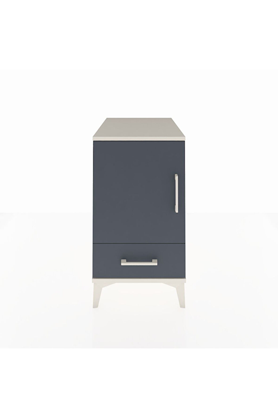 Kronos Komodin 2 Raflı Tek Çekmeceli Tek Kapaklı 44x59x80 Aytaşı-Antrasit