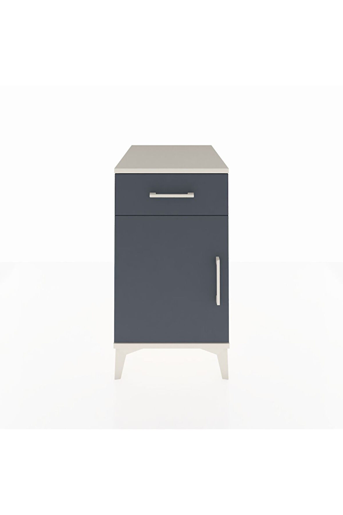 Kronos Komodin Tek Raflı Tek Çekmeceli Tek Kapaklı 44x59x80 Aytaşı-Antrasit