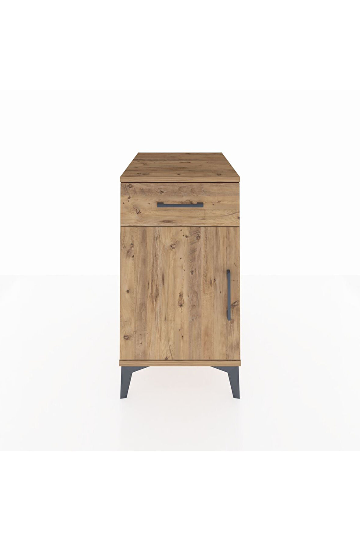 Kronos Komodin Tek Raflı Tek Çekmeceli Tek Kapaklı 44x59x80 Çam-Çam