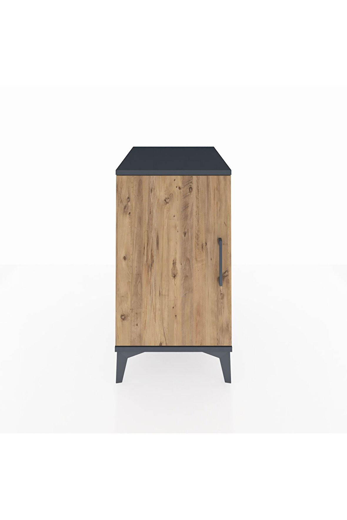 Kronos Komodin 2 Raflı Tek Kapaklı 44x59x80 Antrasit-Çam