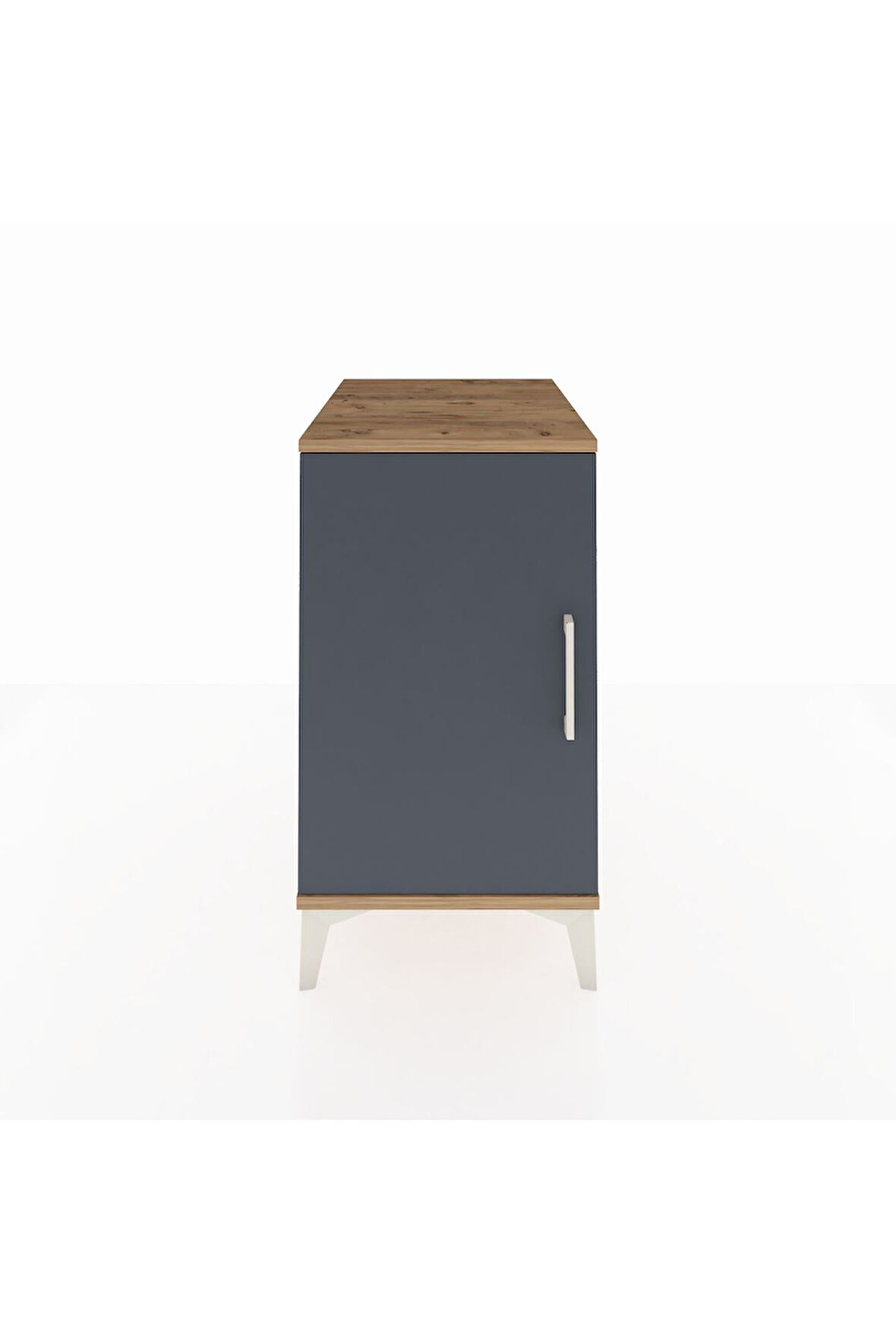 Kronos Komodin 2 Raflı Tek Kapaklı 44x59x80 Çam-Antrasit