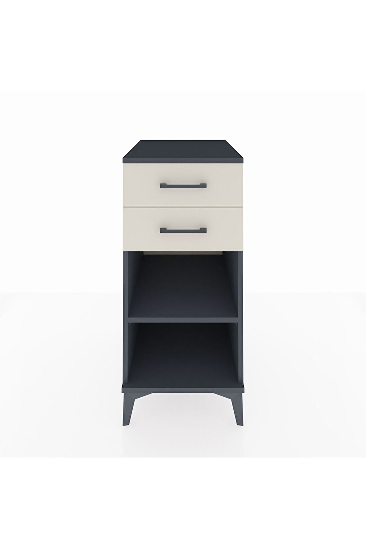 Kronos Komodin Tek Raflı 2 Çekmeceli 44x59x96 Antrasit-Aytaşı