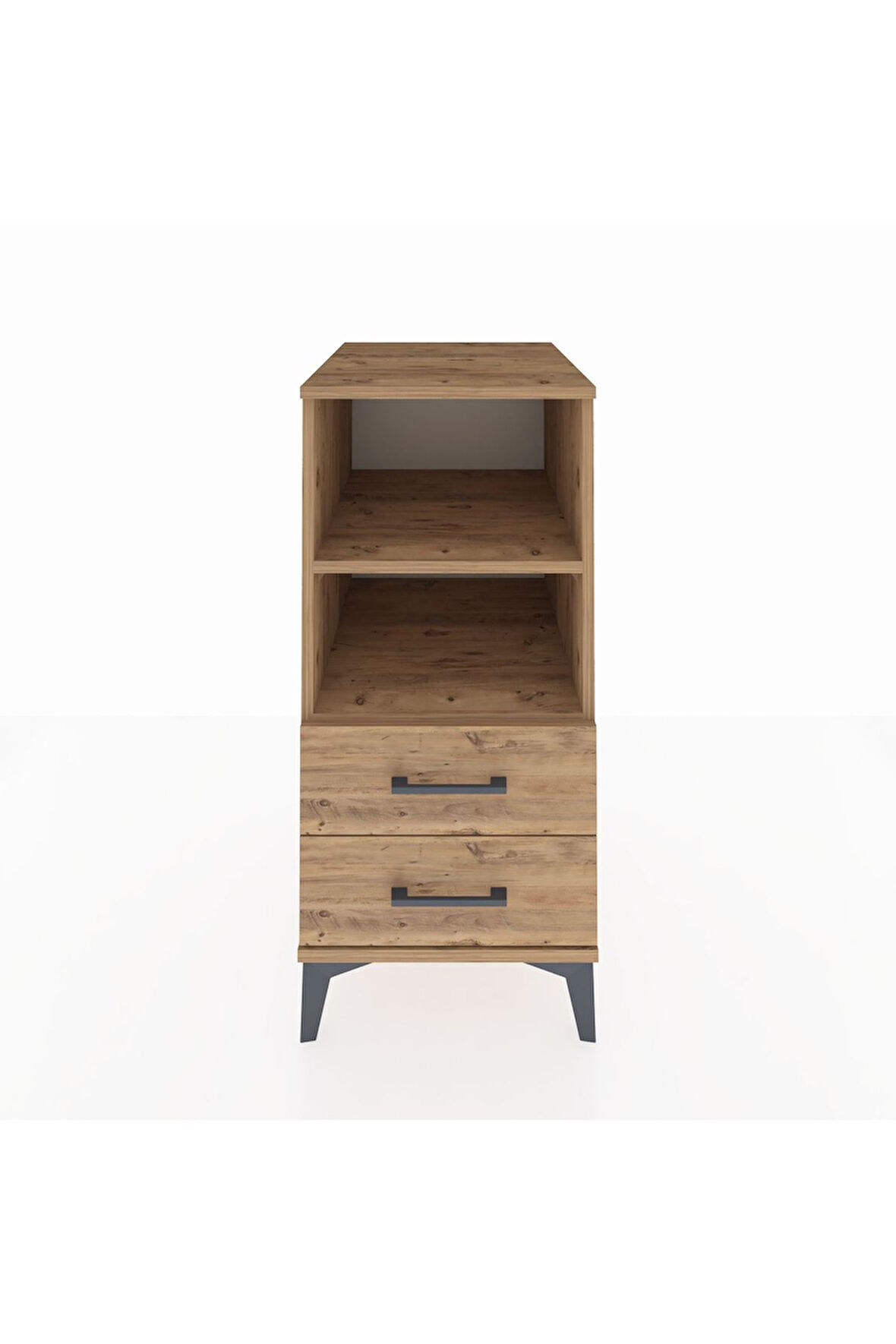 Kronos Komodin 2 Raflı 2 Çekmeceli 44x59x96 Çam-Çam