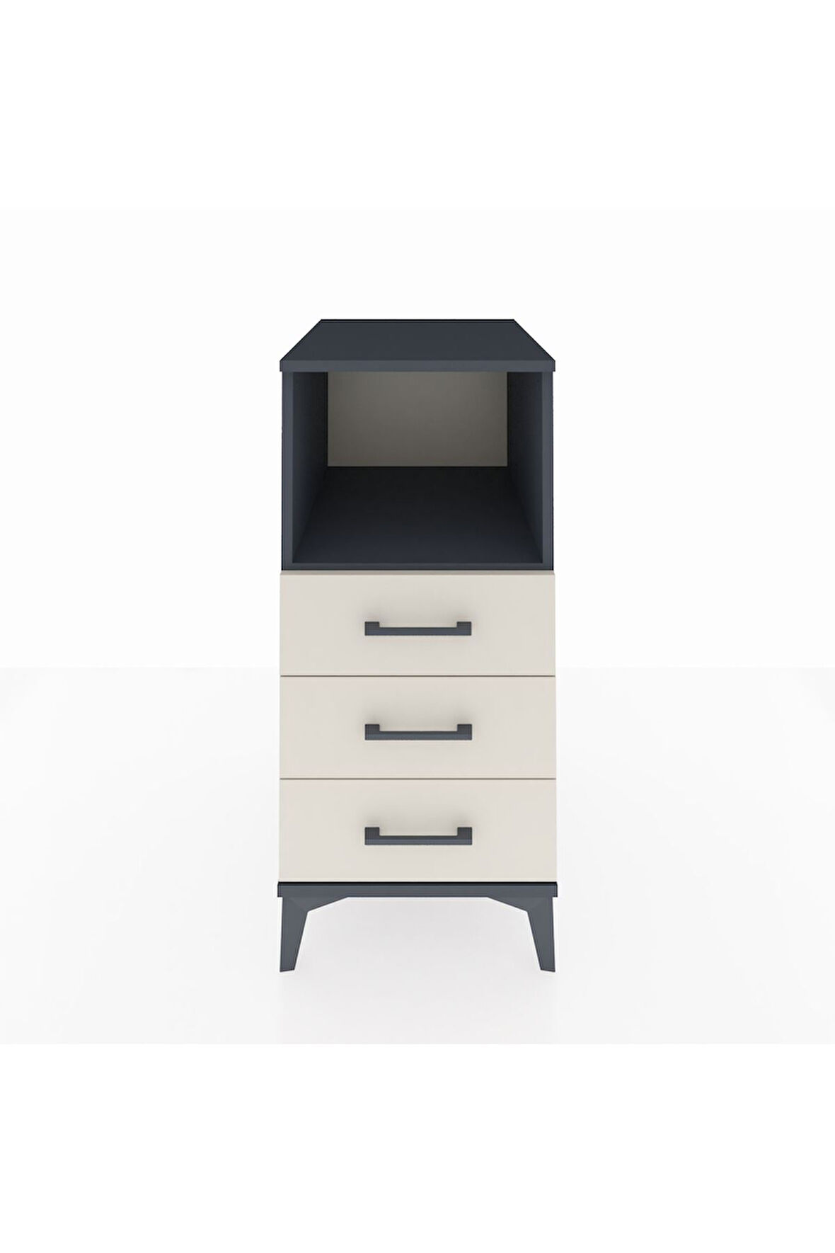 Kronos Komodin Tek Raflı 3 Çekmeceli 44x59x96 Antrasit-Aytaşı