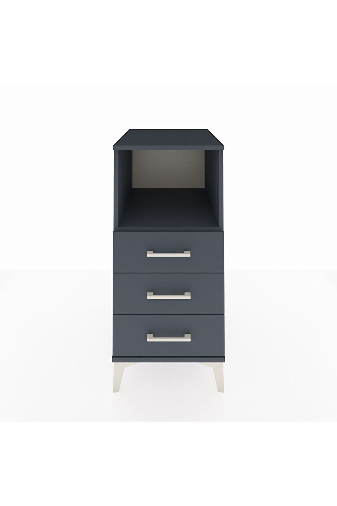 Kronos Komodin Tek Raflı 3 Çekmeceli 44x59x96 Antrasit-Antrasit