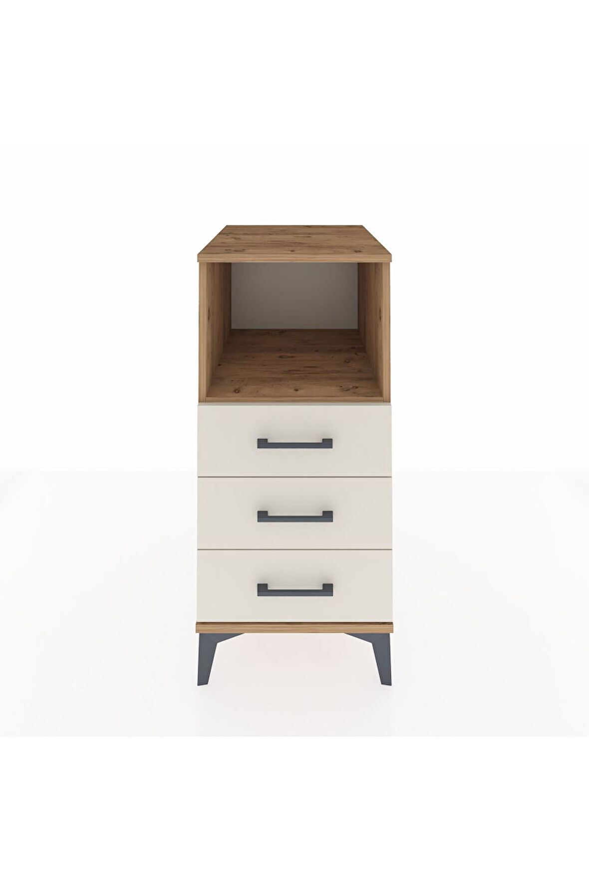 Kronos Komodin Tek Raflı 3 Çekmeceli 44x59x96 Çam-Aytaşı