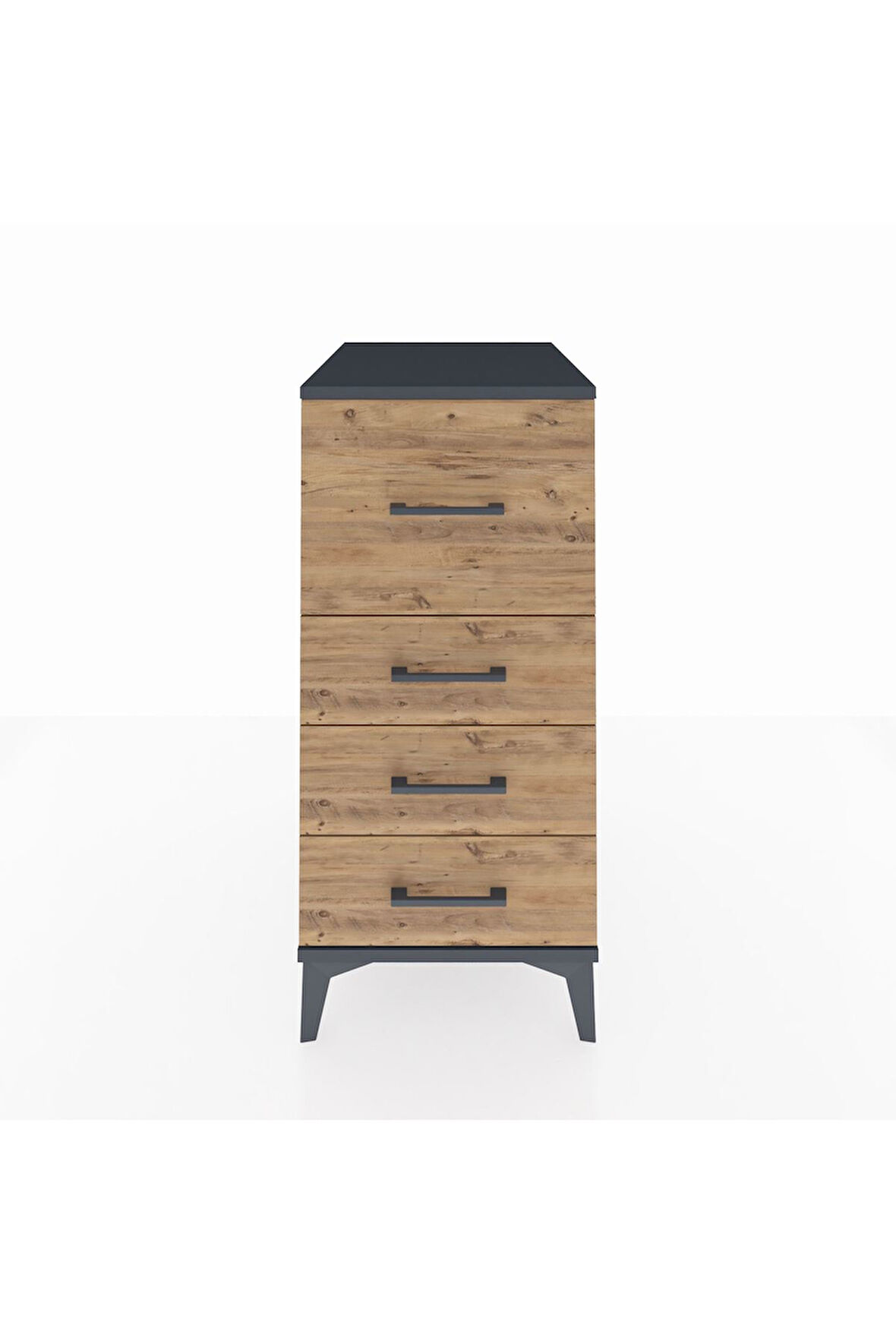 Kronos Komodin 4 Çekmeceli 44x59x96 Antrasit-Çam