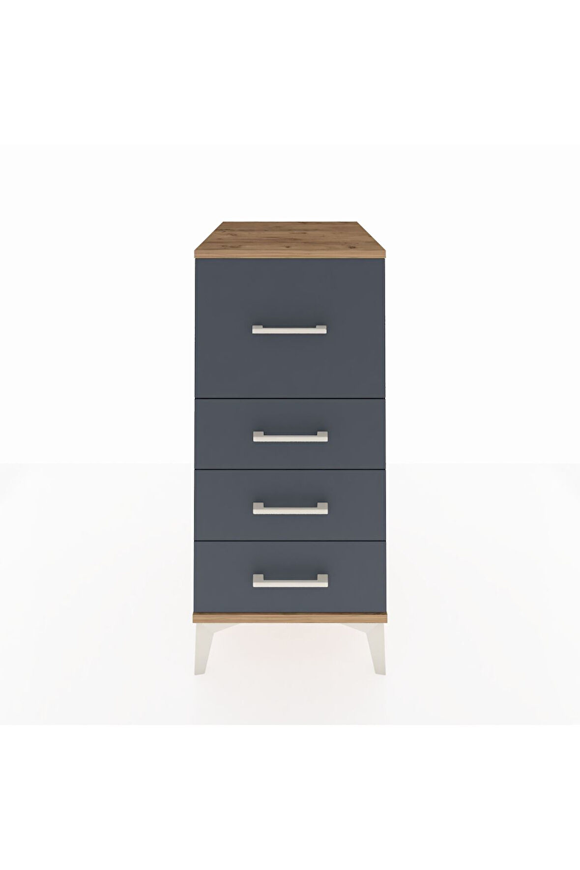 Kronos Komodin 4 Çekmeceli 44x59x96 Çam-Antrasit