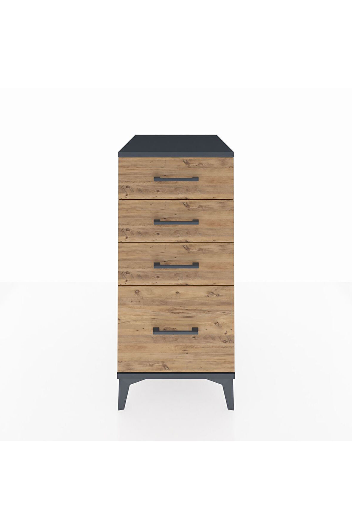 Kronos Komodin 4 Çekmeceli 44x59x96 Antrasit-Çam
