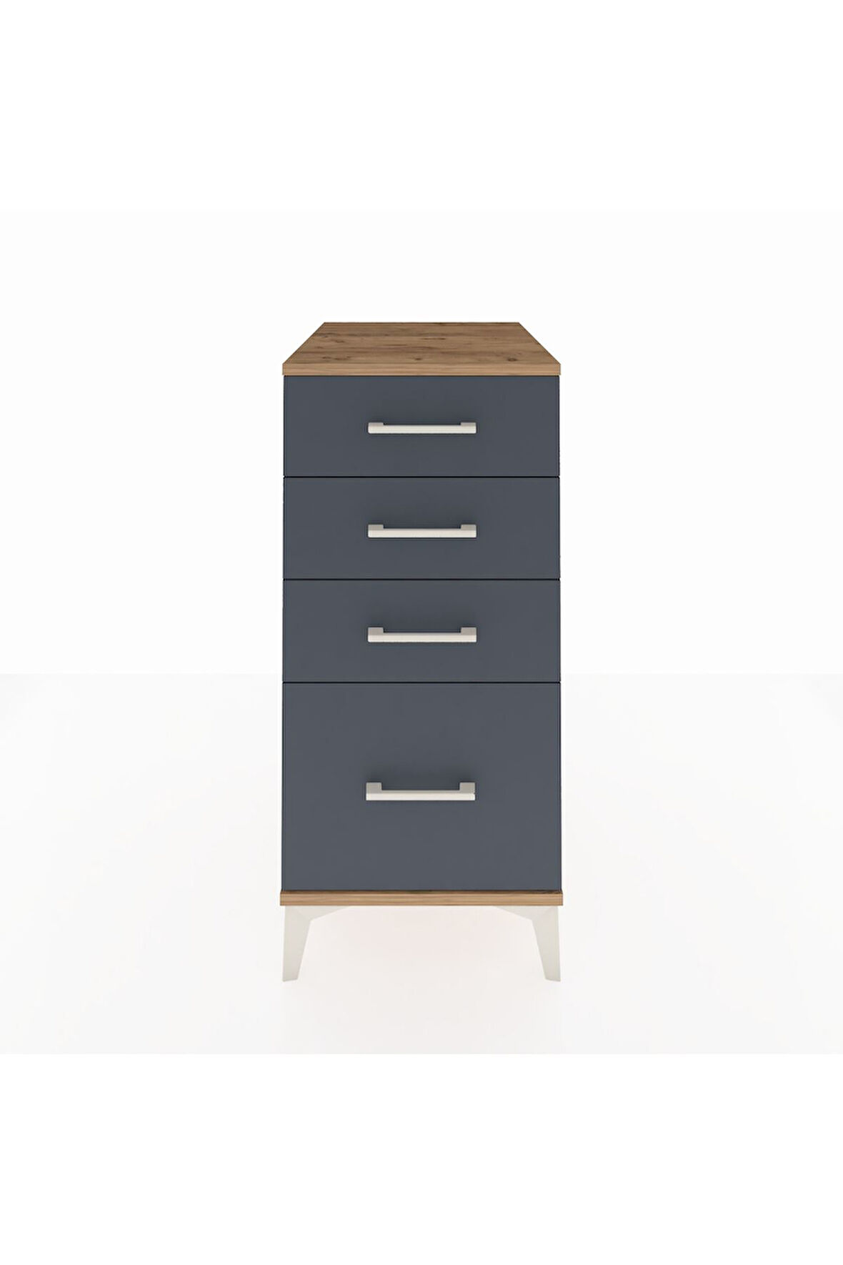 Kronos Komodin 4 Çekmeceli 44x59x96 Çam-Antrasit