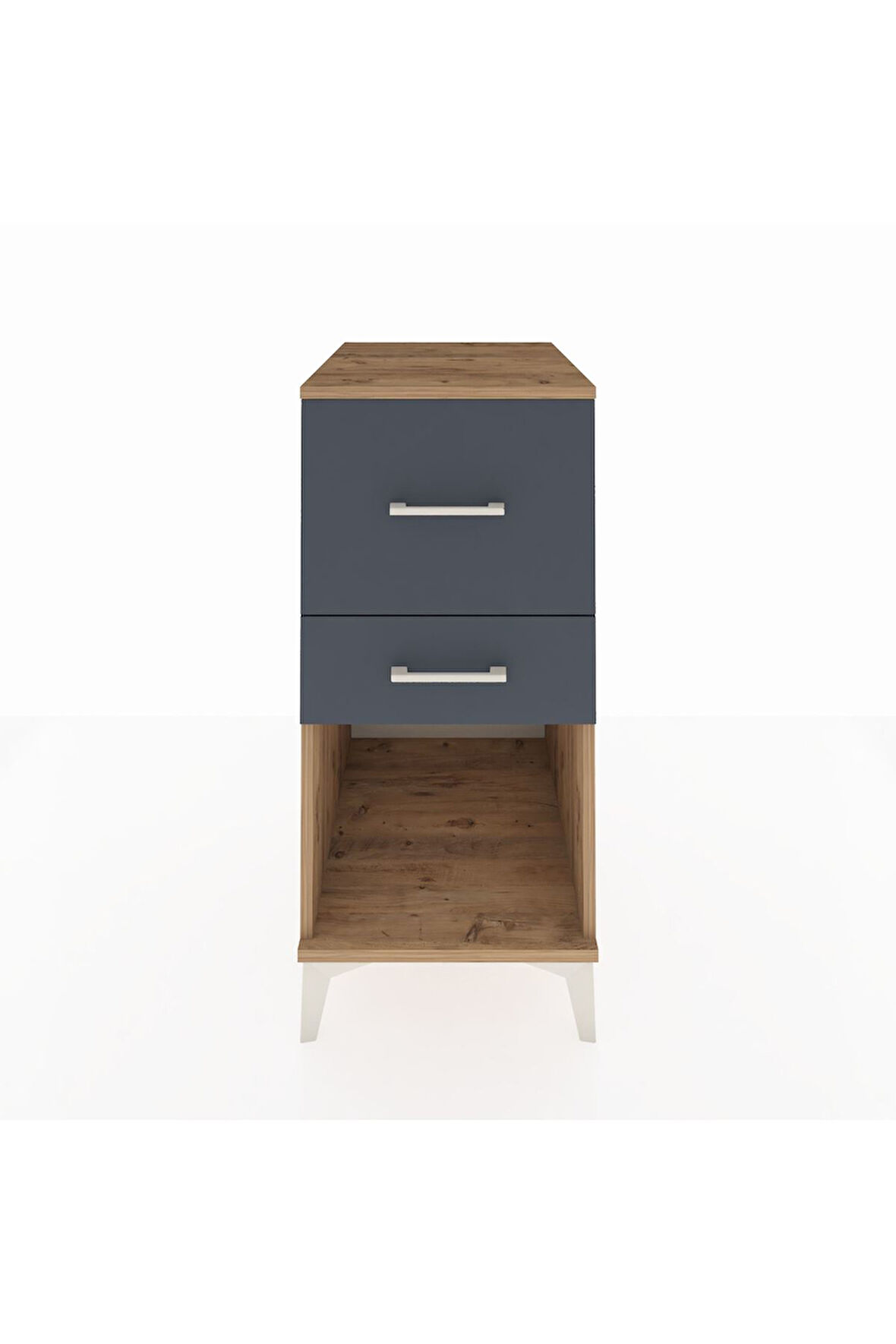 Kronos Komodin 2 Çekmeceli 44x59x96 Çam-Antrasit