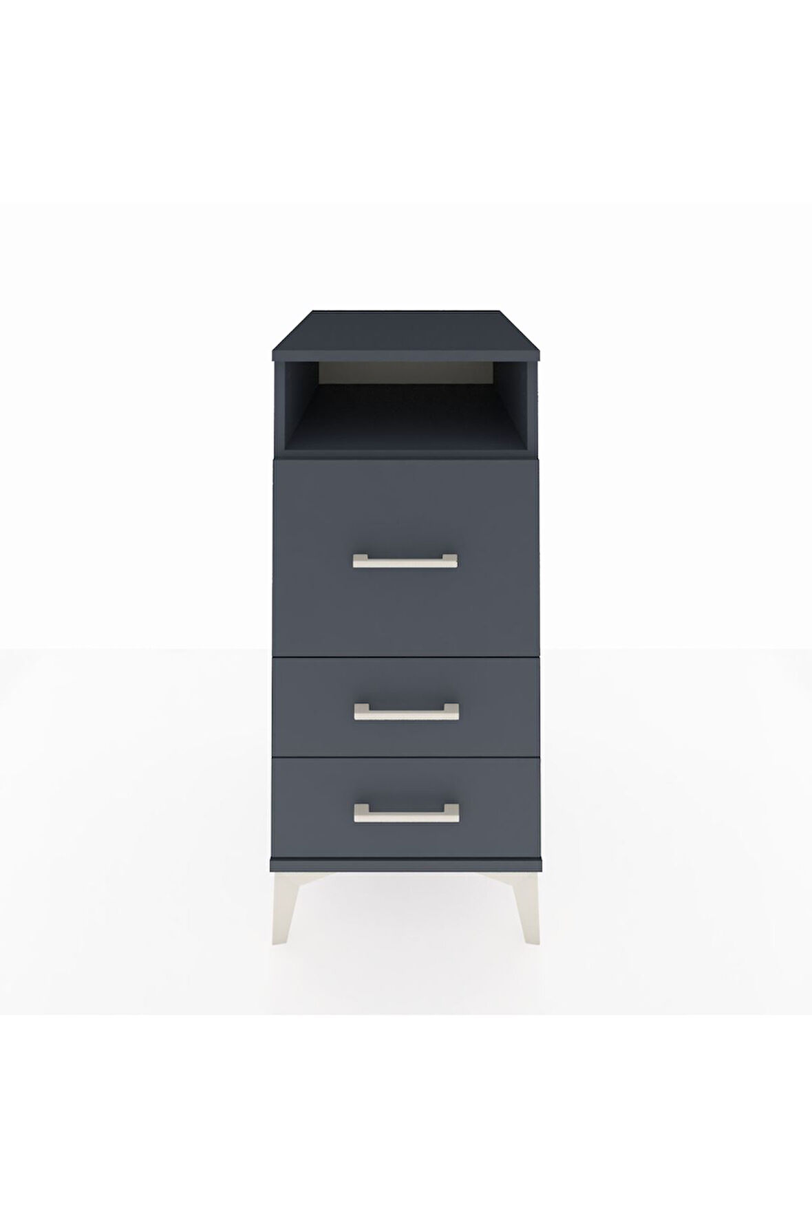 Kronos Komodin Tek Raflı 3 Çekmeceli 44x59x96 Antrasit-Antrasit