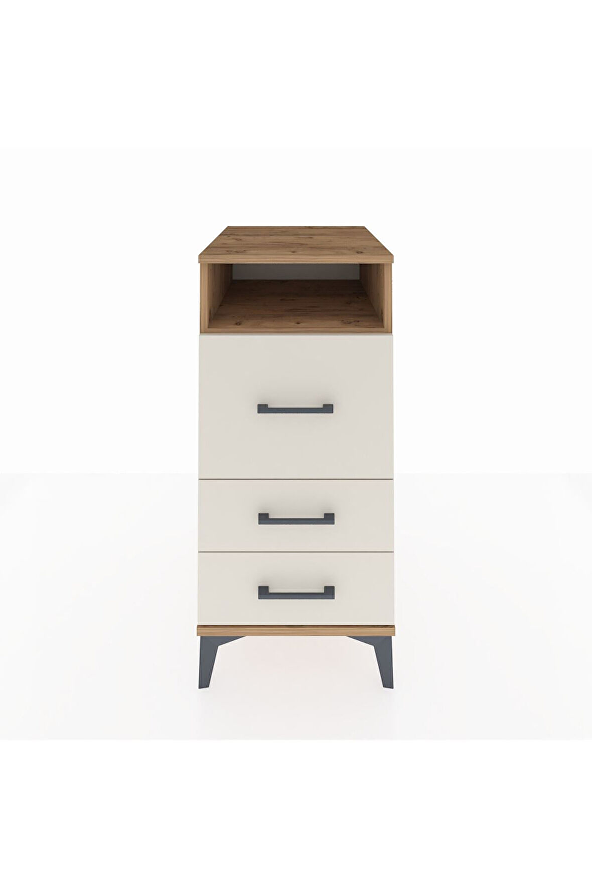 Kronos Komodin Tek Raflı 3 Çekmeceli 44x59x96 Çam-Aytaşı