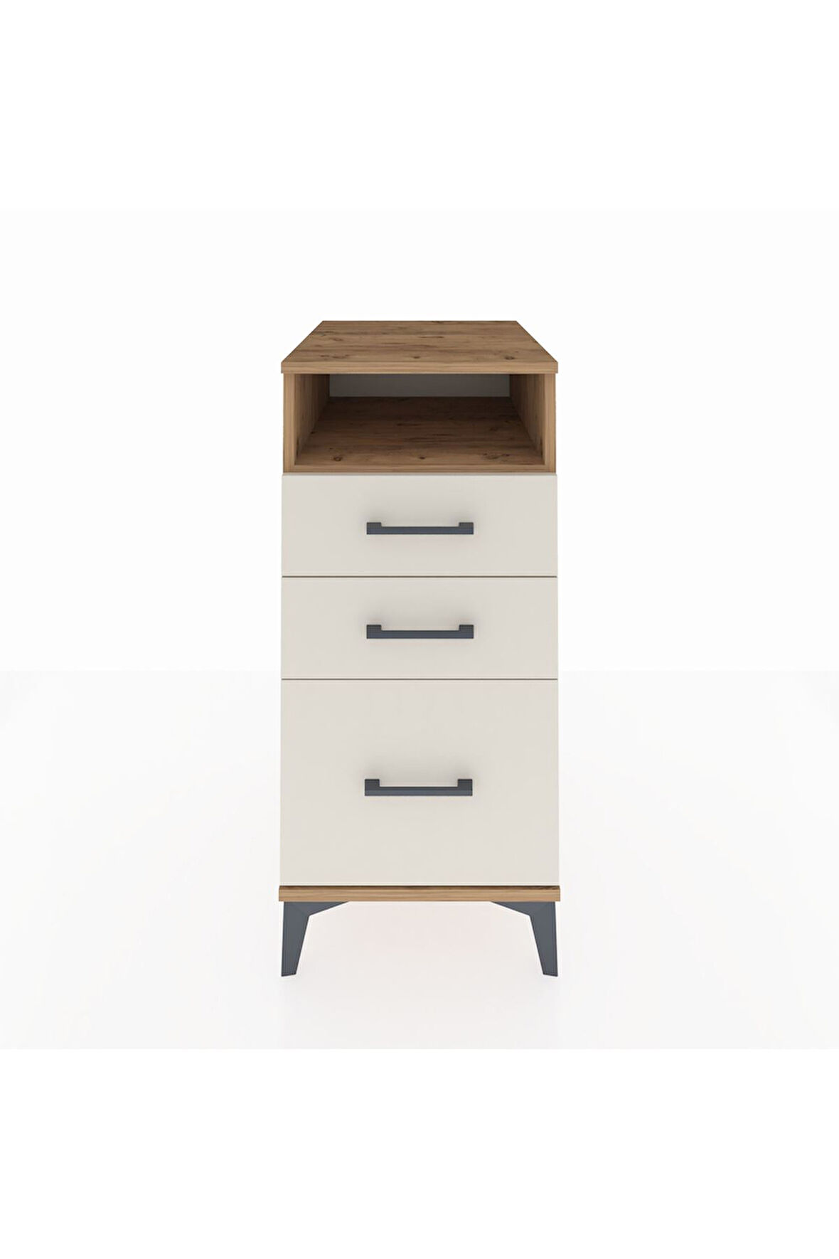 Kronos Komodin Tek Raflı 3 Çekmeceli 44x59x96 Çam-Aytaşı