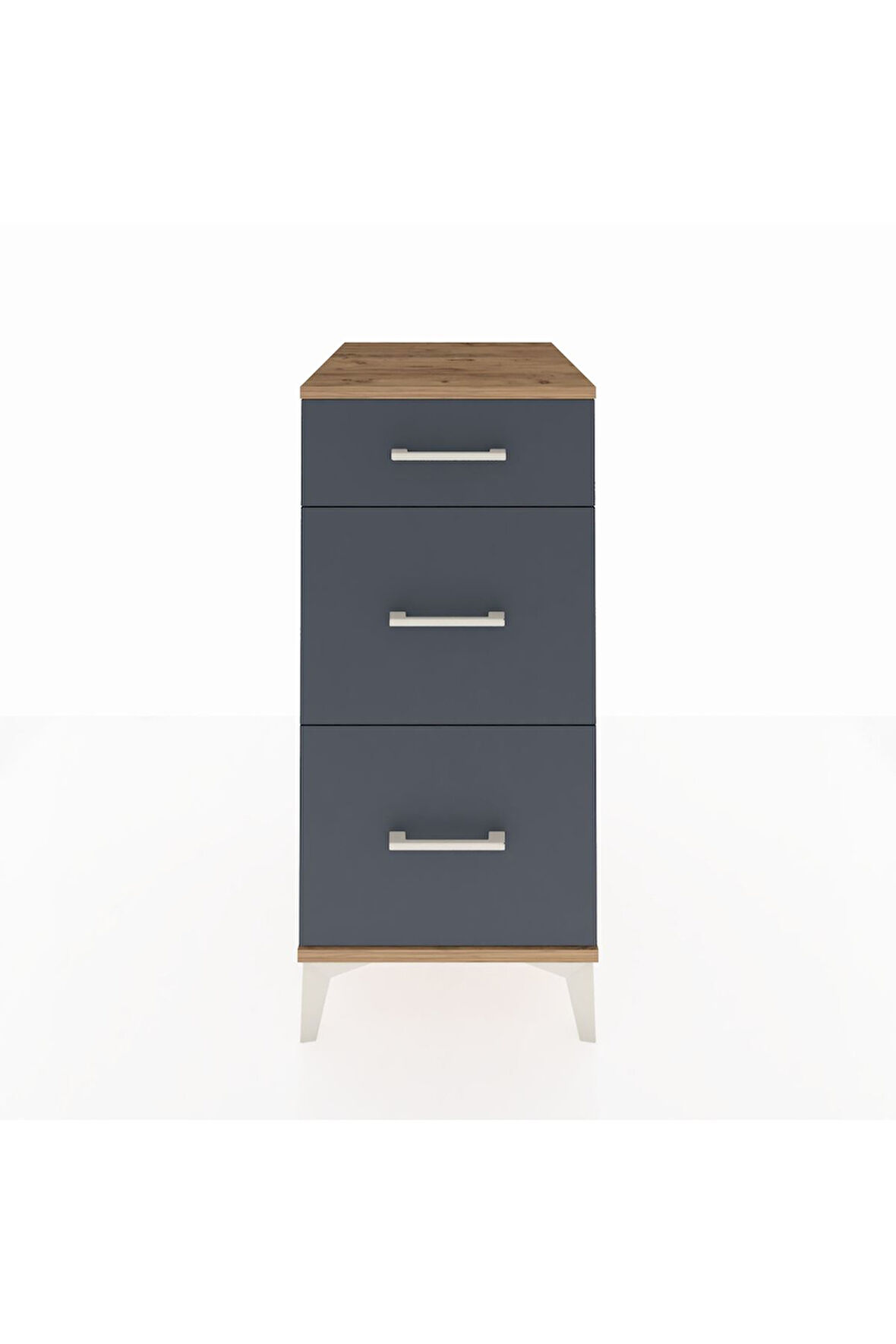 Kronos Komodin 3 Çekmeceli 44x59x96 Çam-Antrasit