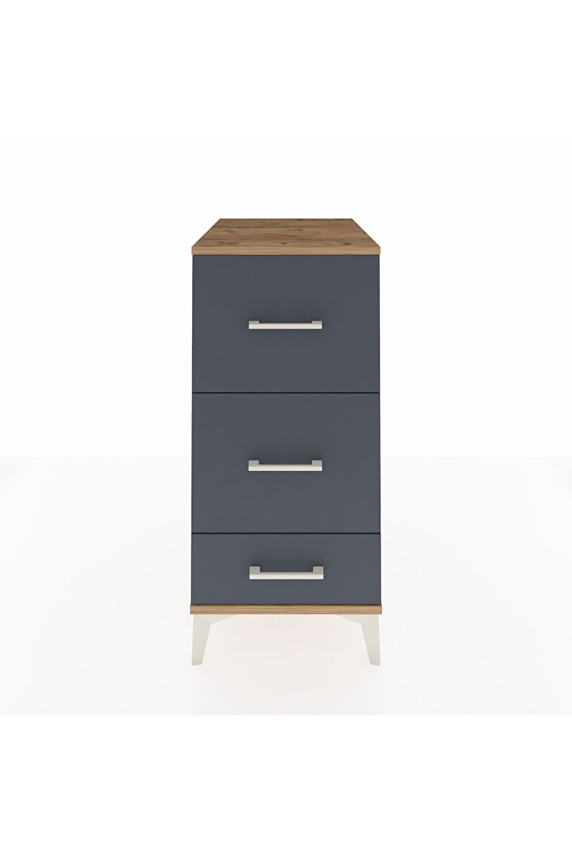 Kronos Komodin 3 Çekmeceli 44x59x96 Çam-Antrasit