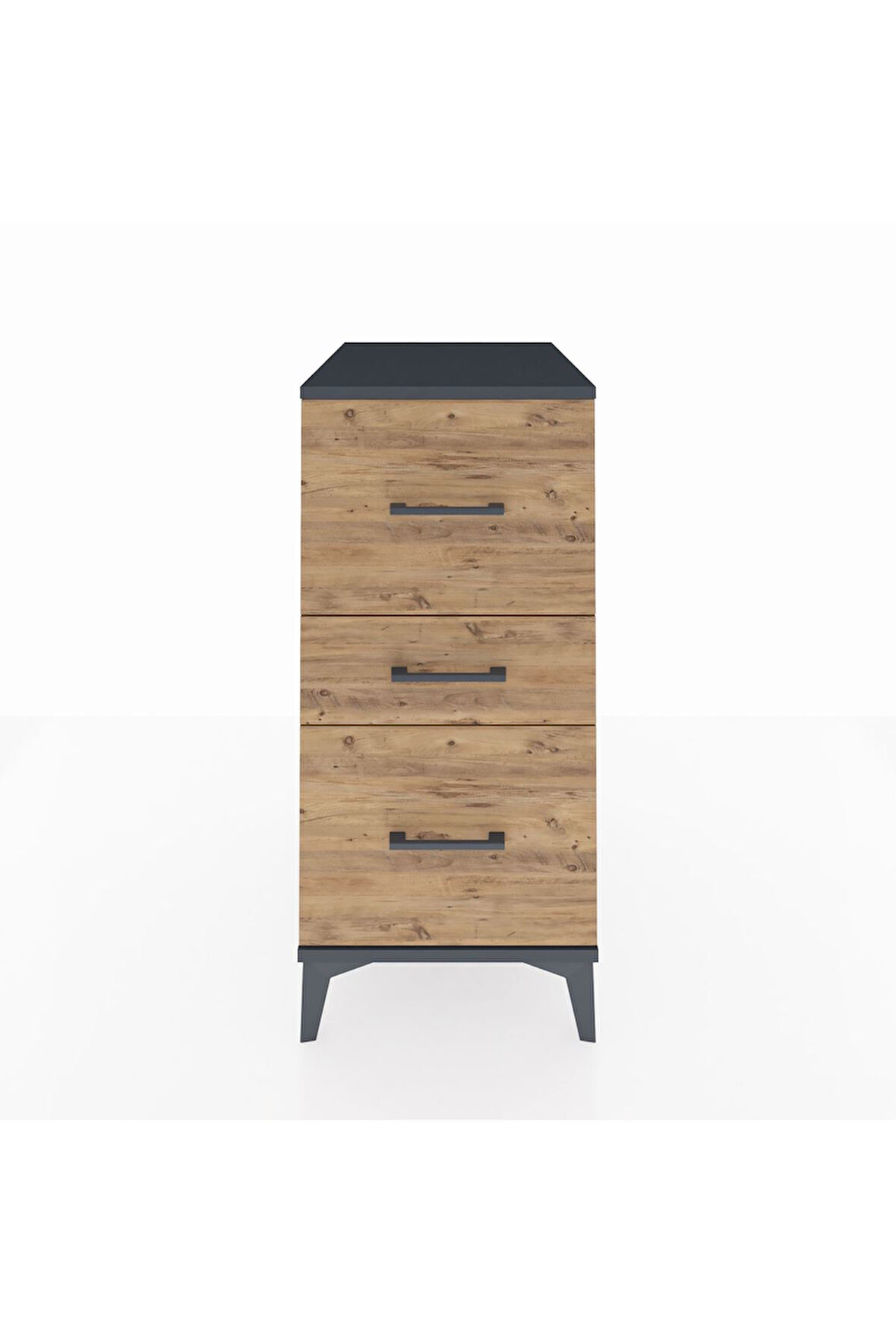 Kronos Komodin 3 Çekmeceli 44x59x96 Antrasit-Çam