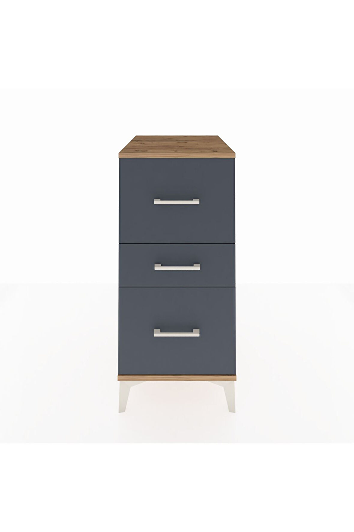 Kronos Komodin 3 Çekmeceli 44x59x96 Çam-Antrasit