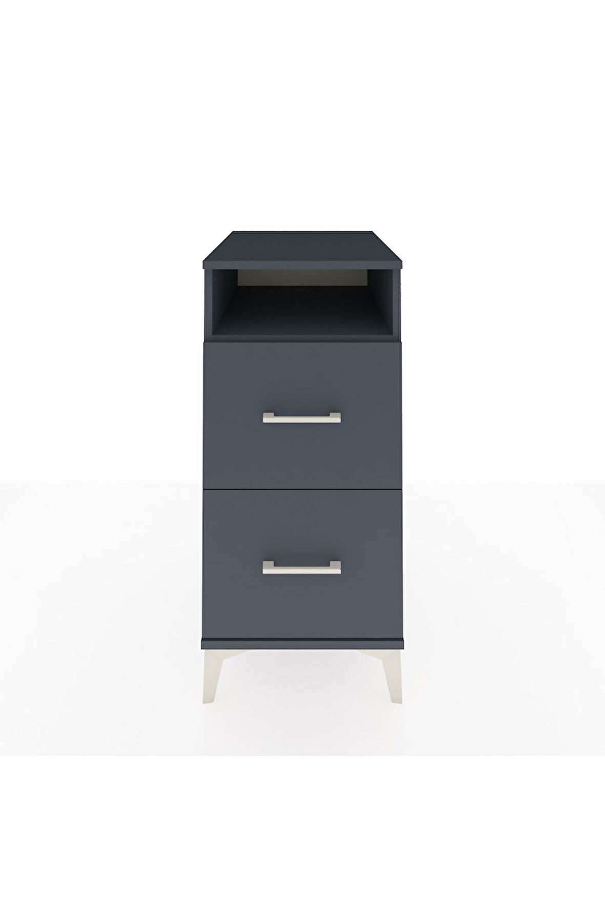 Kronos Komodin Tek Raflı 2 Çekmeceli 44x59x96 Antrasit-Antrasit