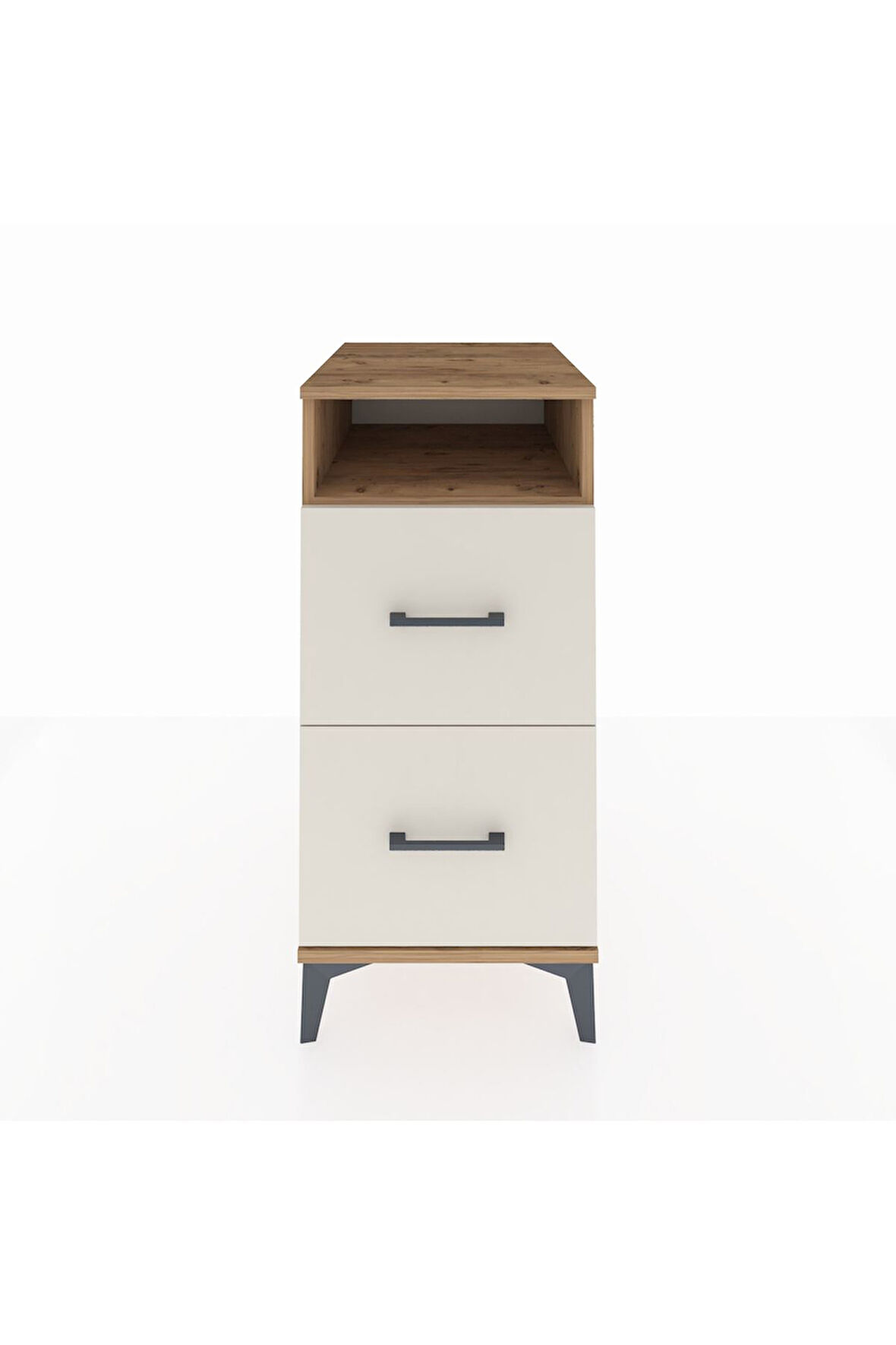 Kronos Komodin Tek Raflı 2 Çekmeceli 44x59x96 Çam-Aytaşı
