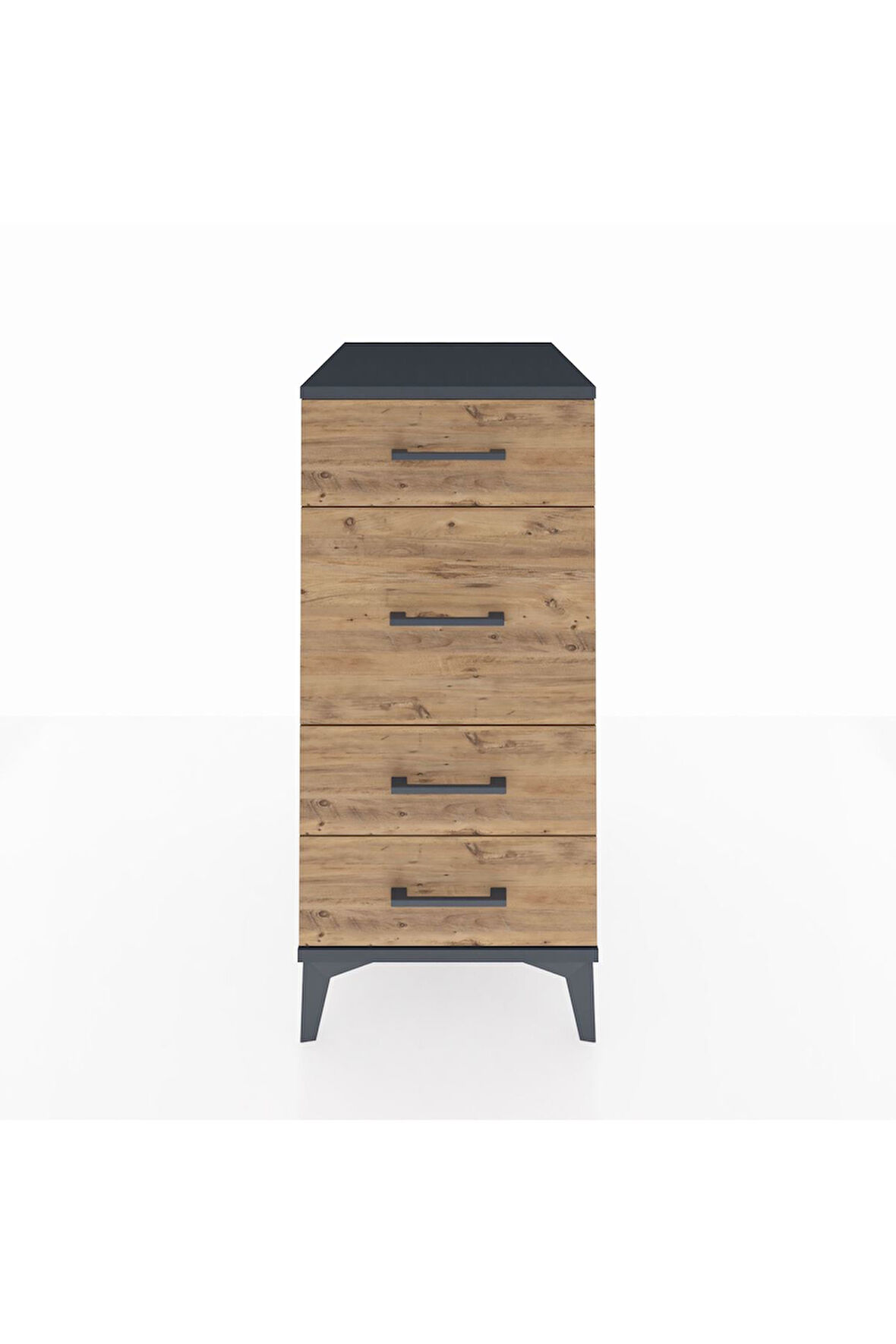 Kronos Komodin 4 Çekmeceli 44x59x96 Antrasit-Çam